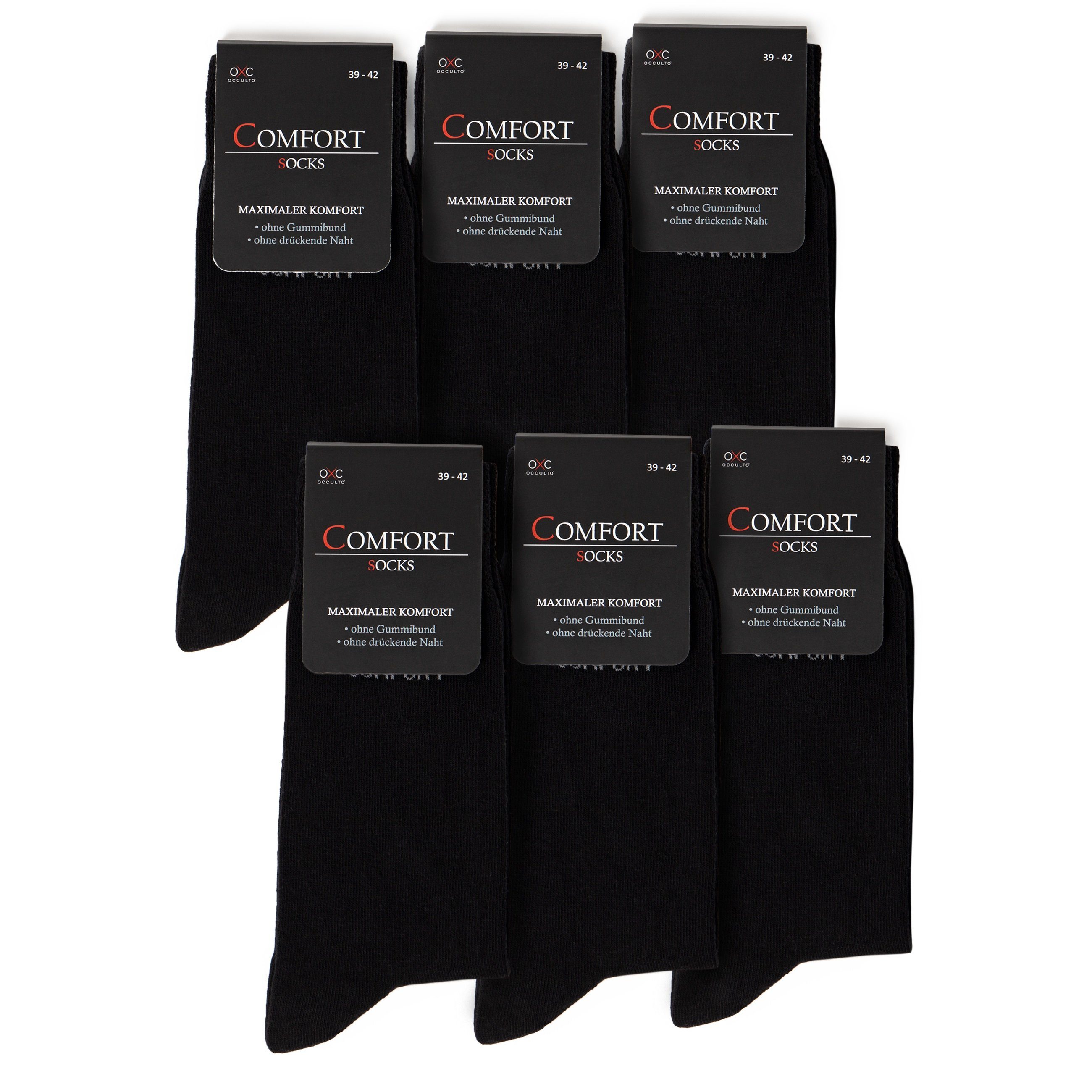 OCCULTO Basicsocken Herren Komfortsocken 6er Pack (6-Paar) Black | Socken