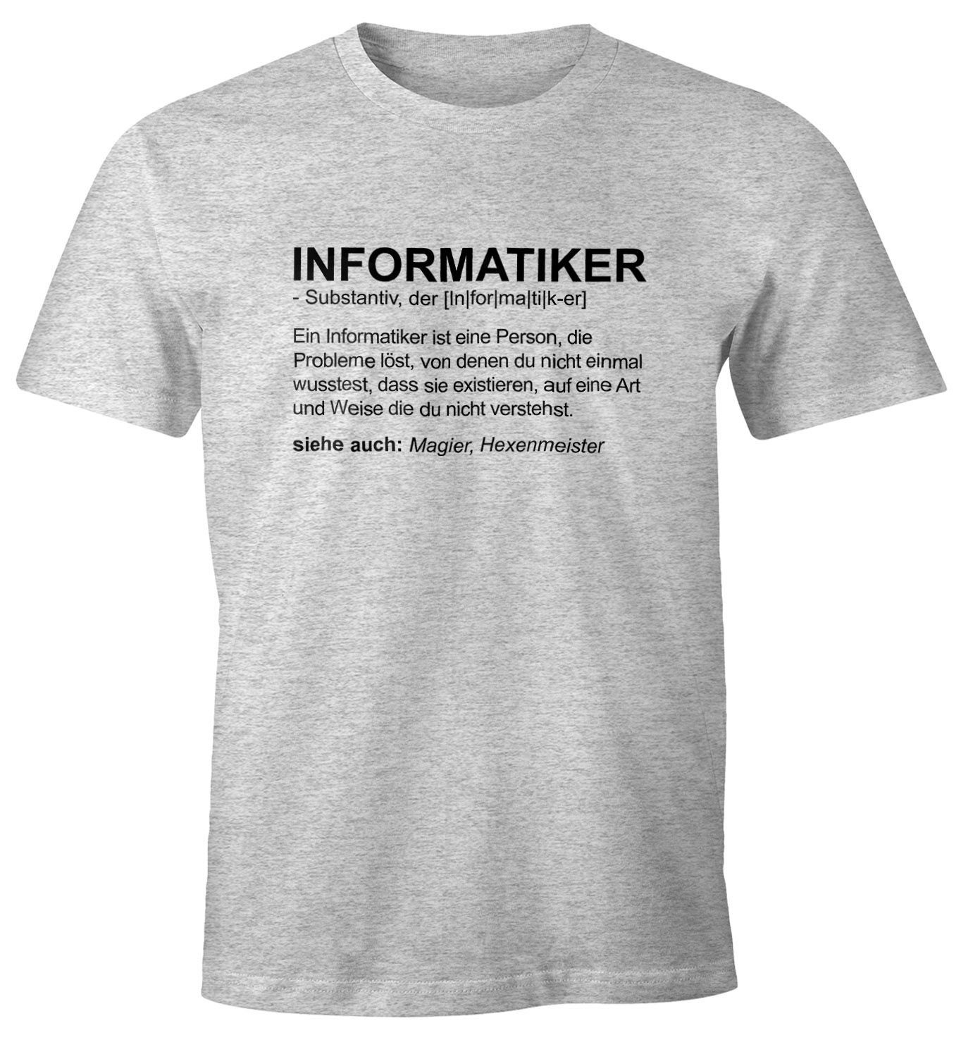 MoonWorks Print-Shirt Herren T-Shirt Informatiker Definition günstig online kaufen