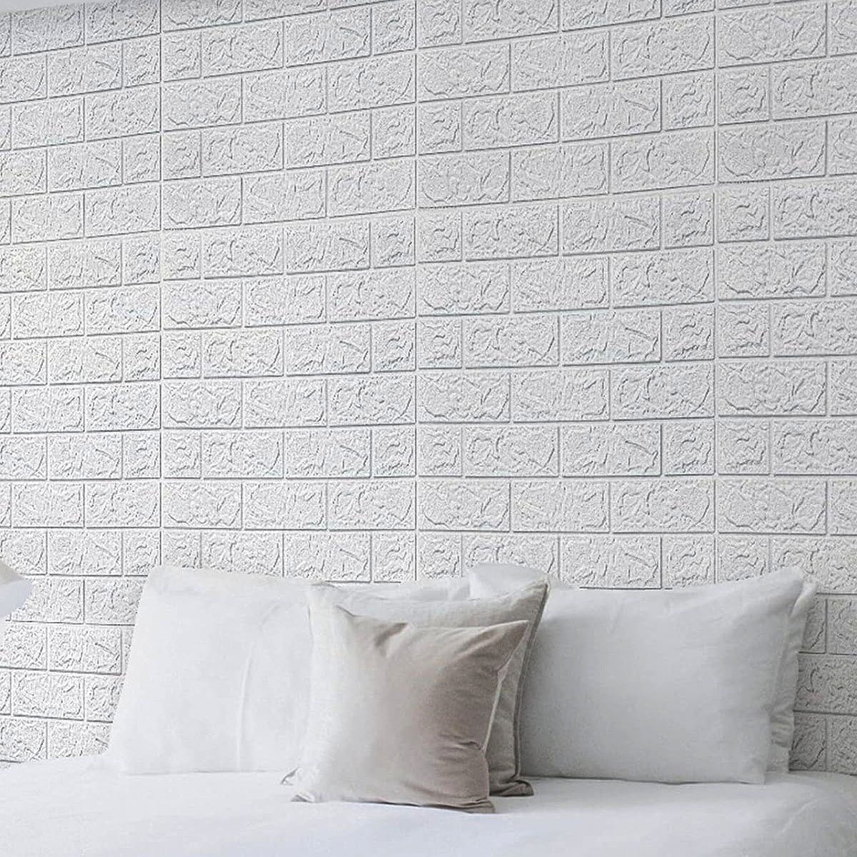 Jormftte Fototapete 3D-Ziegelstein-Tapete,schaum-Ziegelstein-Wandpaneele,für Schlafzimmer Grau