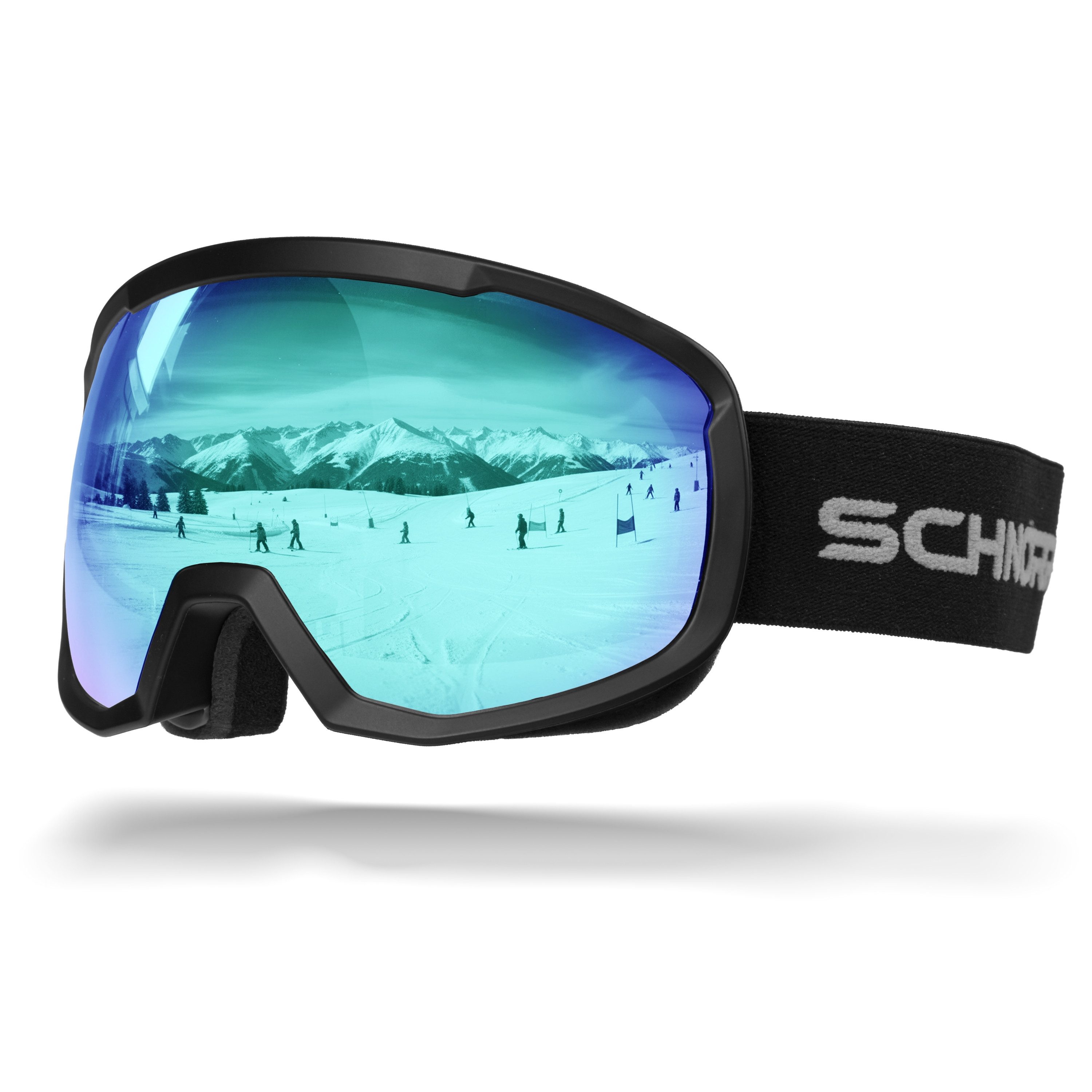 SCHNORR Sportbrille Kinder Skibrille Kidsi Go Eis Blau S2, Full REVO verspiegelt, Anti-Fo, (1-St), Verspiegelte Full REVO-Beschichtung Eis Blau (S3)