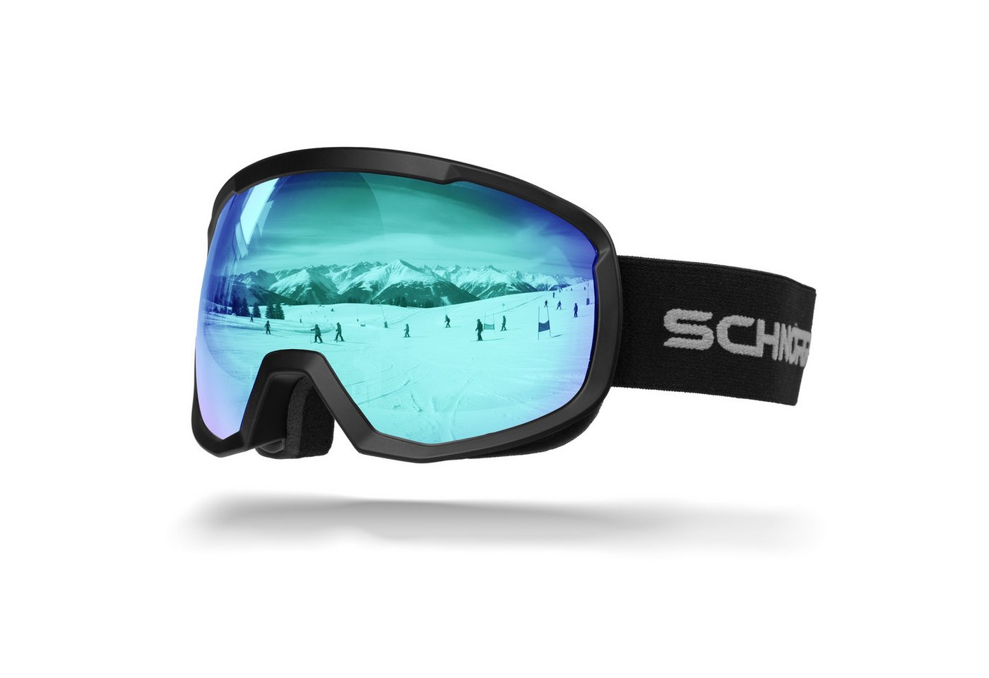 SCHNORR Sportbrille Kinder Skibrille Kidsi Go Eis Blau S2, Full REVO verspiegelt, Anti-Fo, (1-St), Verspiegelte Full REVO-Beschichtung Eis Blau (S3)