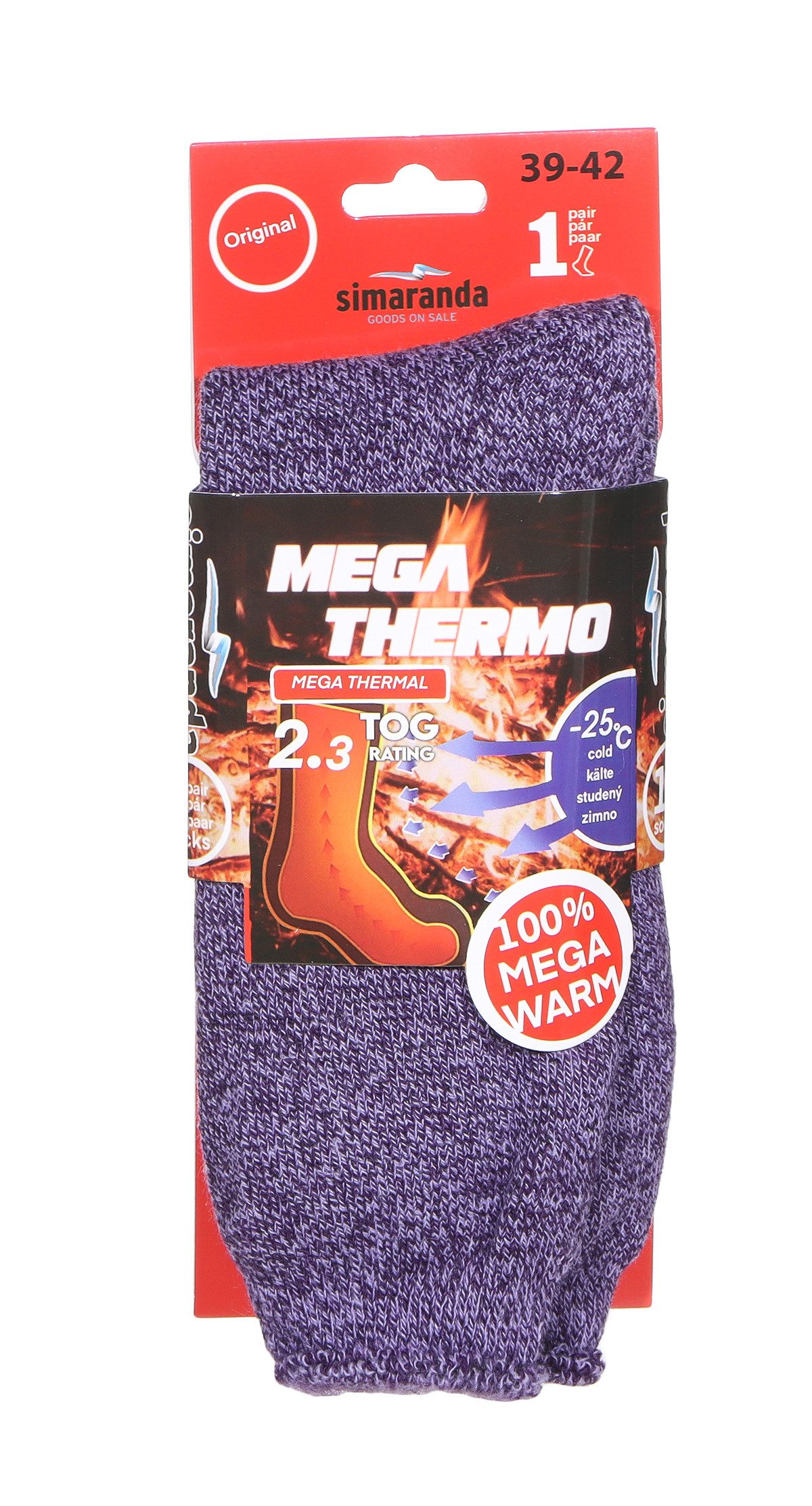 simaranda Thermosocken Herren Thermo Socken 8121 39-42 Lila 2 paar (2-Paar) günstig online kaufen