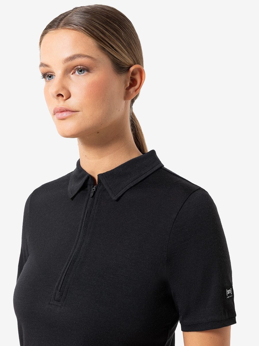 SUPER.NATURAL Poloshirt für Damen, Merino ZIP POLO casual, lightweight, atm günstig online kaufen