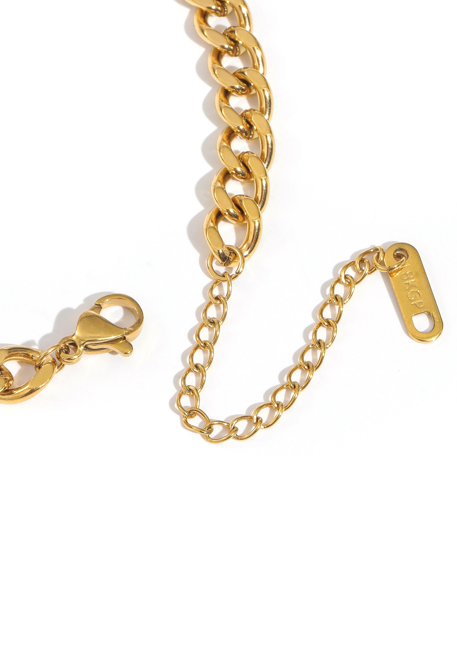 GOLDKLEIN Edelstahlarmband Blumen Perlmutt Edelstahl Panzerarmband mit Charm- Elementen, Angebot - inkl. Schmuckbox