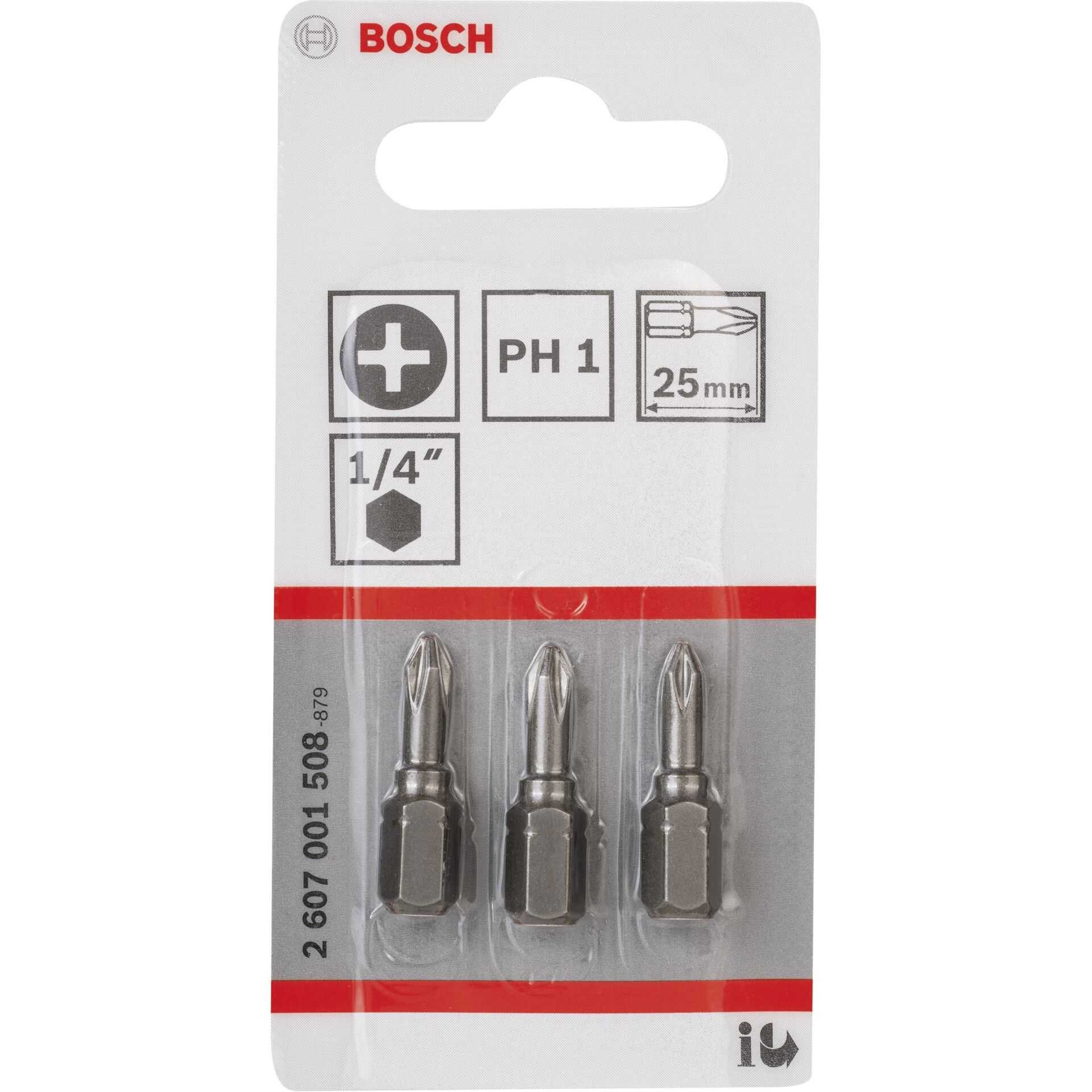 Werkzeugset Bosch 3ST PH Kreuzs. Bit Gr. 1 XH 25mm