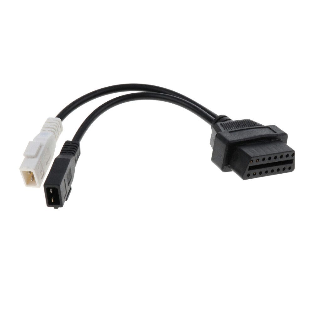 Trade-Shop OBD2-Diagnosegerät 16pin OBD2 II Adapterkabel 2 x 2 für Audi 100 C4, A6 C4, Kabellänge: ca. 20cm / Plug & Play / Stecker: 2 x 2
