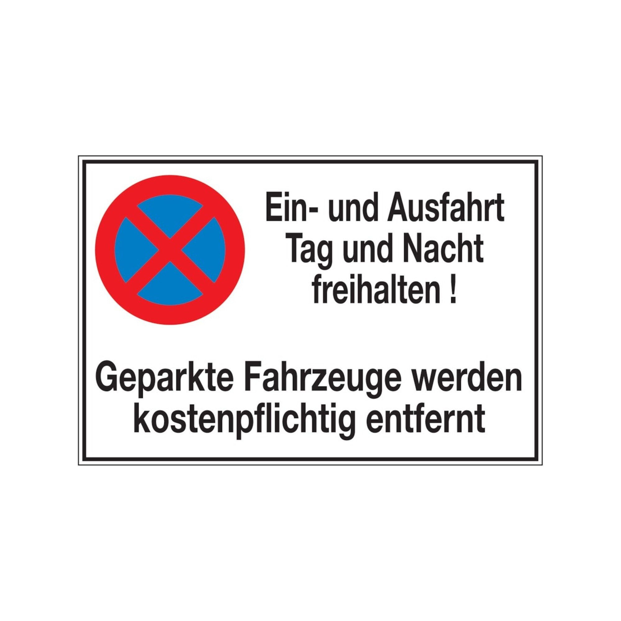 wolk SafetyMarking Parkverbotsschild Alu B600xH400 mm Ein-und Ausfahrt frei