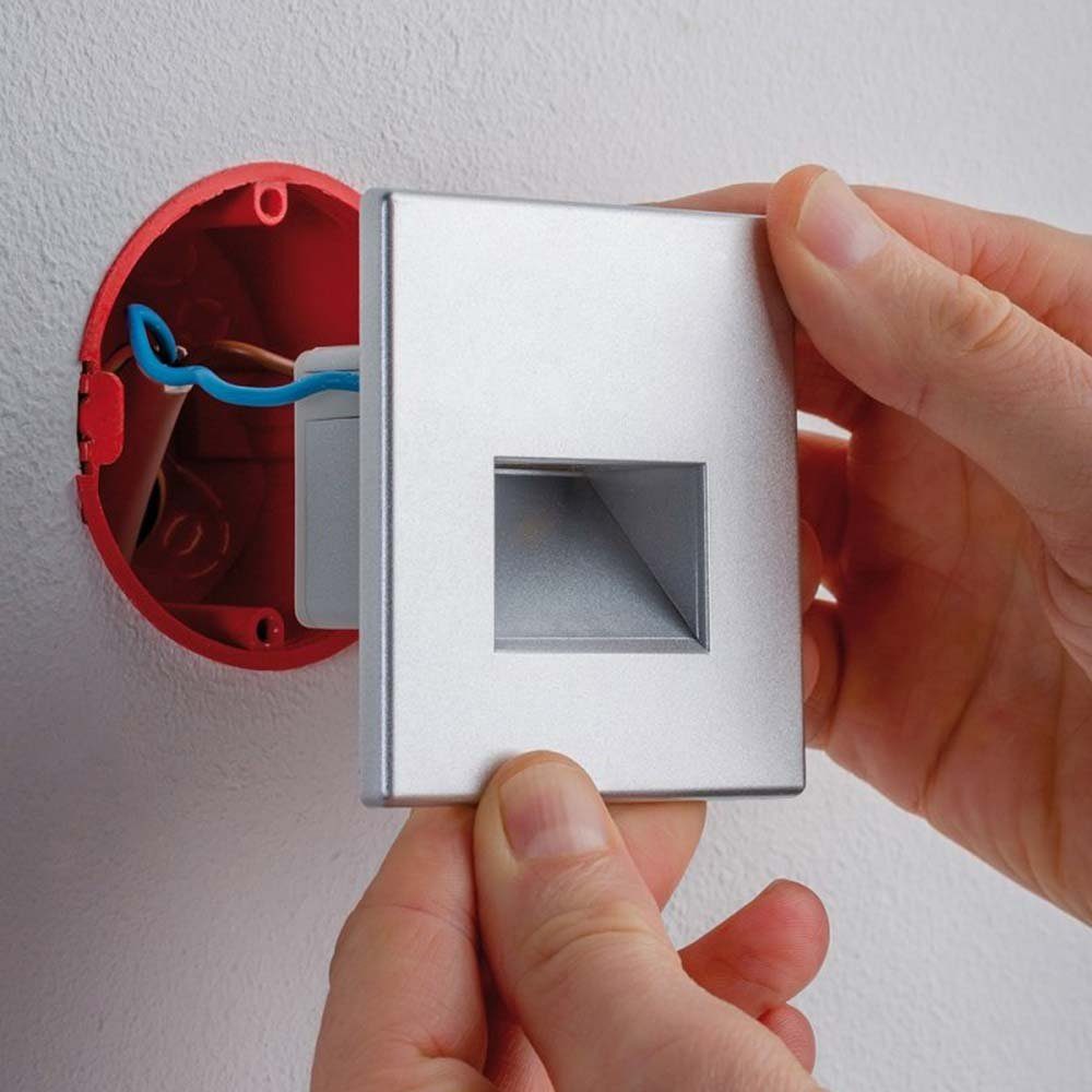 Licht-Trend Einbauleuchte LED Wandeinbauleuchte Box 8 x 8cm 116lm Alu Aluminium, Warmweiß