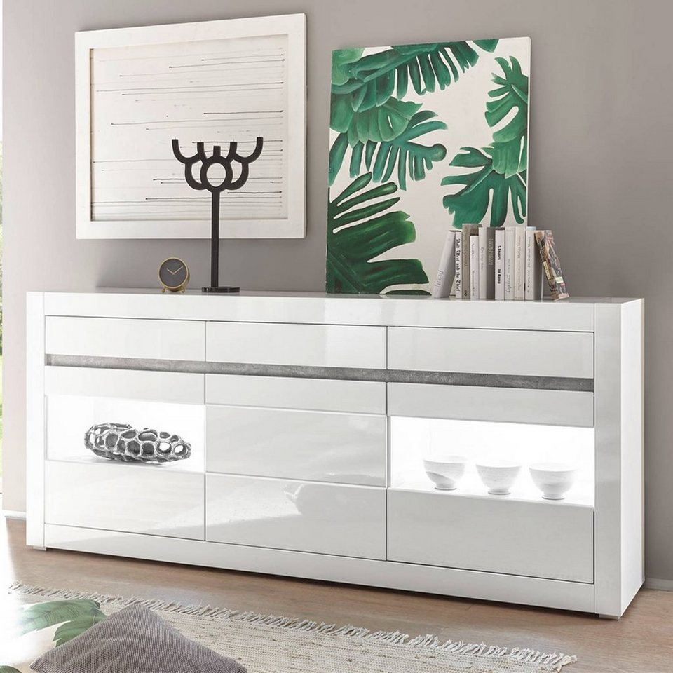 Featured image of post Sideboard Wei Hochglanz Led Dieses schicke sideboard punktet mit geradlinigem design und schlichter optik