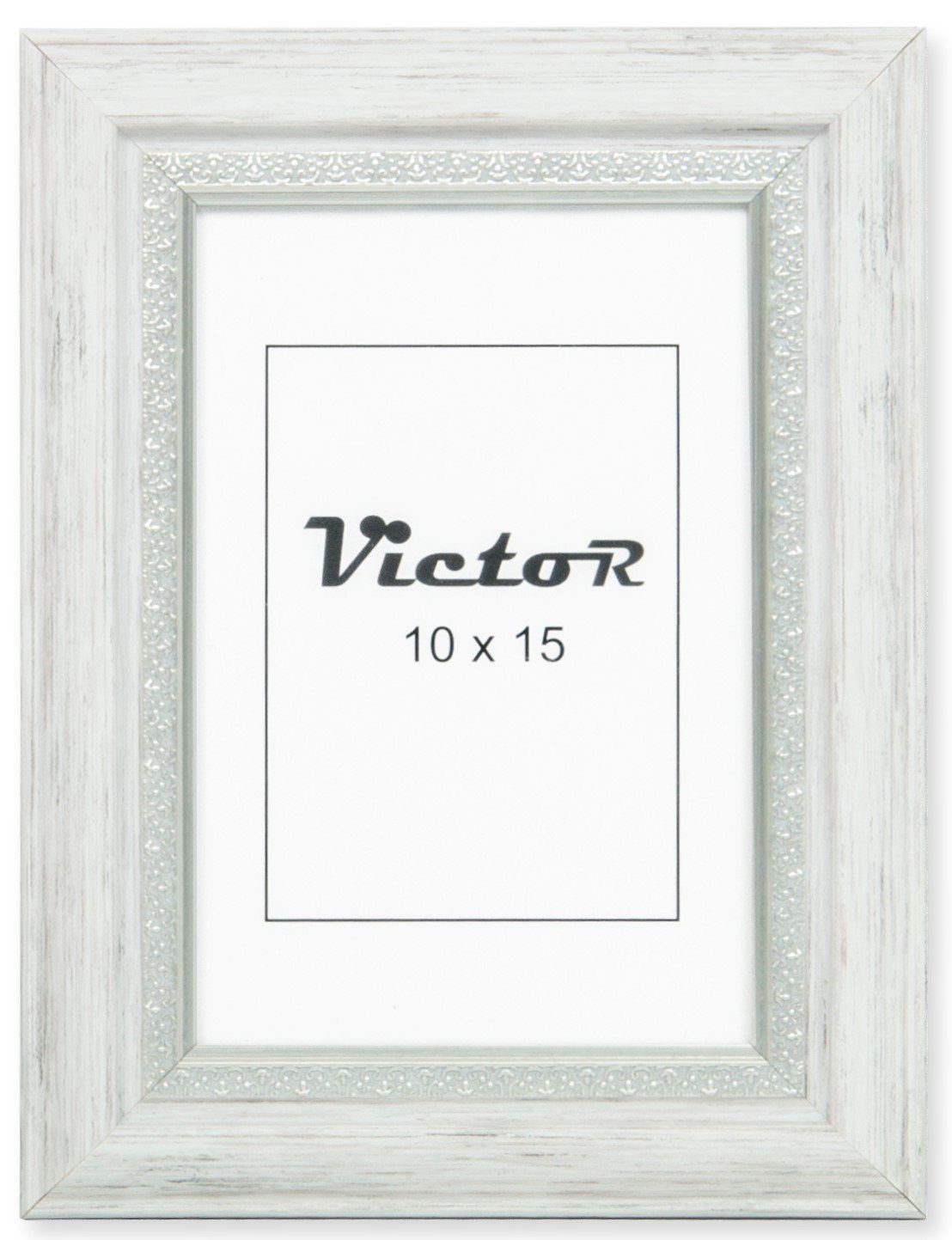 Victor (Zenith) Bilderrahmen Bilderrahmen \"Boho\" - Farbe: Weiß - Größe: 10 x 15 cm, Bilderrahmen Weiß 10x15 cm (A6), Bilderrahmen Vintage, Landhaus