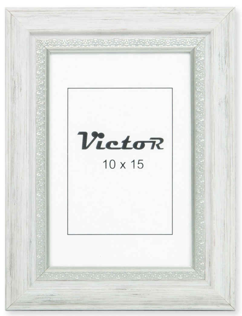 Victor (Zenith) Bilderrahmen Bilderrahmen \"Boho\" - Farbe: Weiß - Größe: 10 x 15 cm, Bilderrahmen Weiß 10x15 cm (A6), Bilderrahmen Vintage, Landhaus