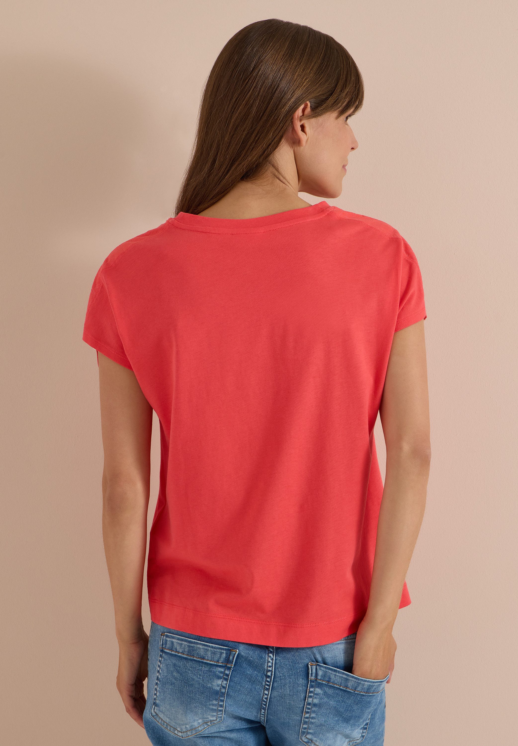 CECIL T-Shirt mit gerafften Ärmeln