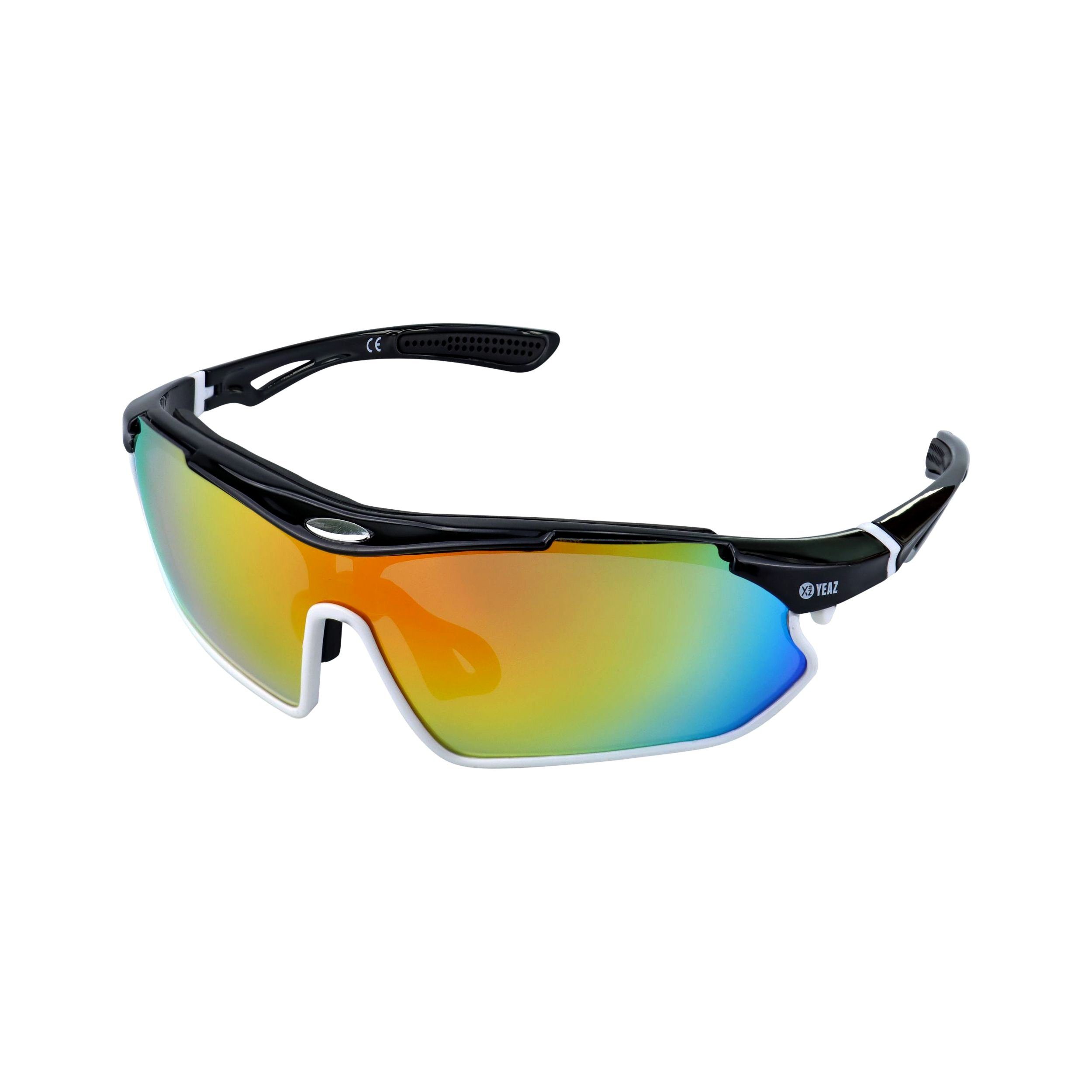 YEAZ Sportbrille SUNRAY Sport-Sonnenbrille schwarz/weiß/rot, Sport-Sonnenbrille schwarz/weiß/rot