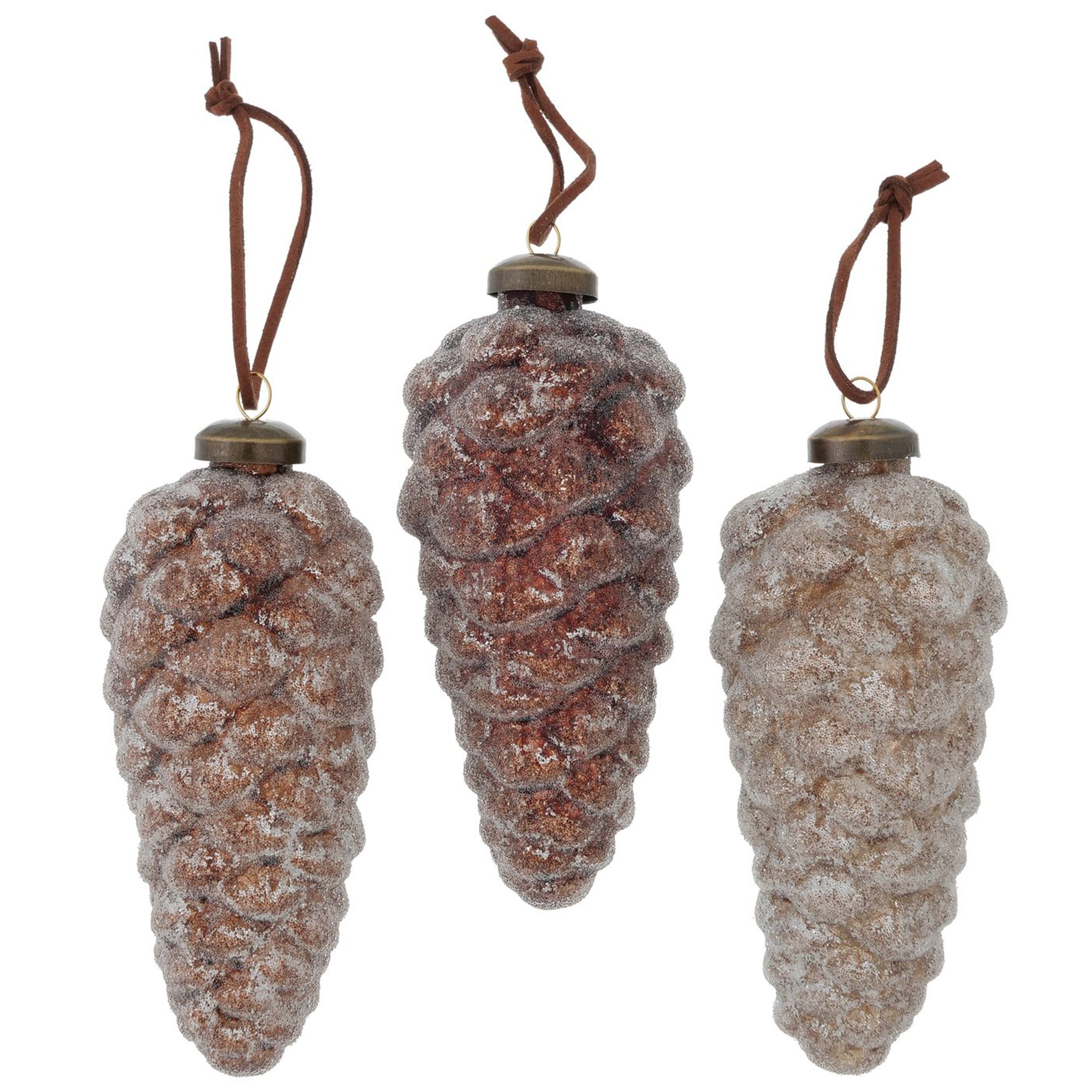 BOLTZE Dekohänger B. 3tlg Set Weihnachts-Anhänger Mikana Tannenzapfen geeist - 2012150