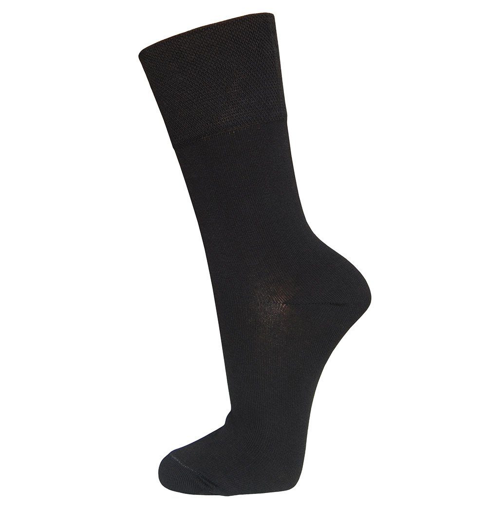Ewers Socken Socken Uni ohne Gummirand schwarz