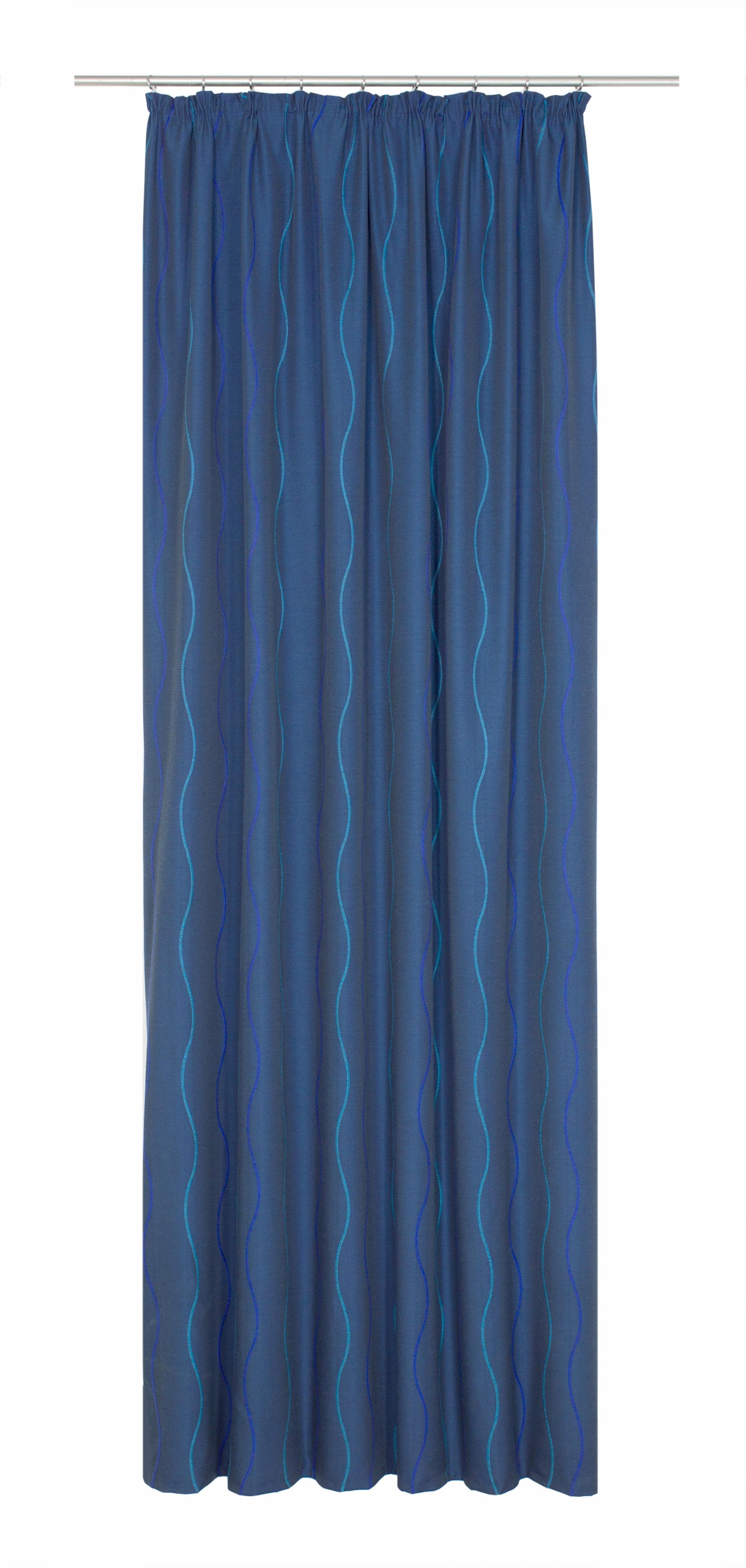Vorhang Sepino, Wirth, Kräuselband (1 St), blickdicht, Jacquard blau