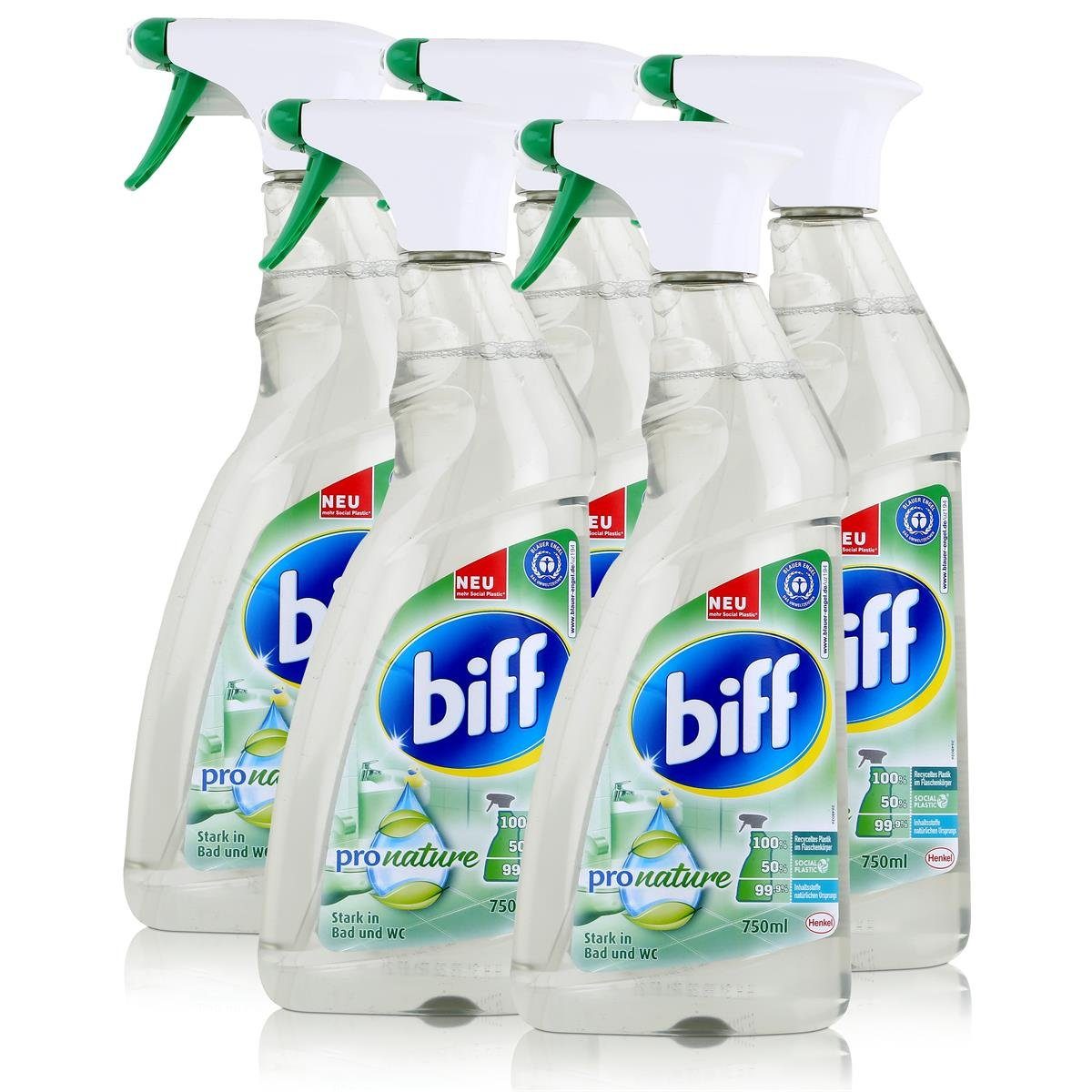 biff Biff pro nature 750ml Stark in Bad & WC (5er Pack) Badreiniger