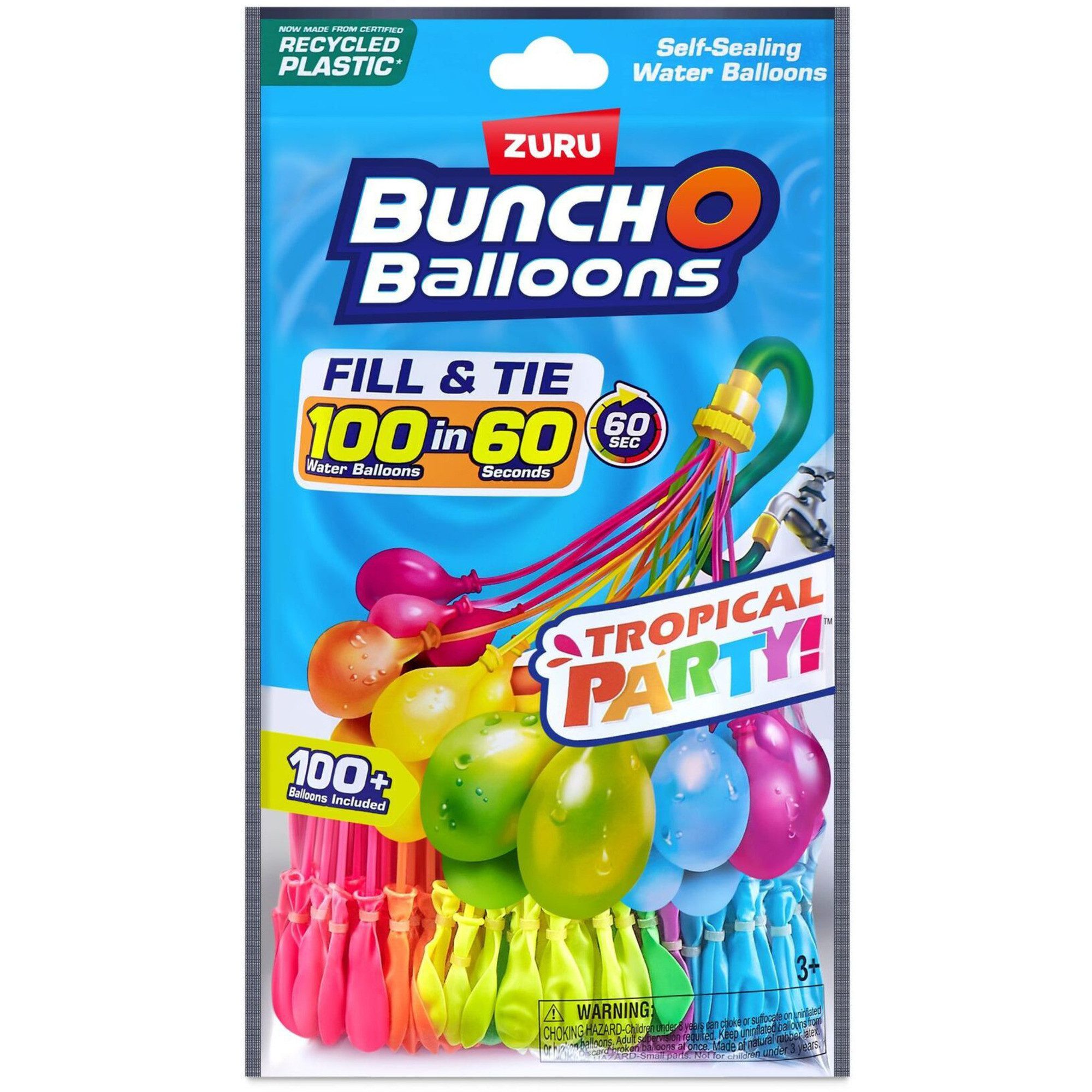 ZURU Badespielzeug Bunch O Balloons Wasserballons Tropical Party 100 Stück