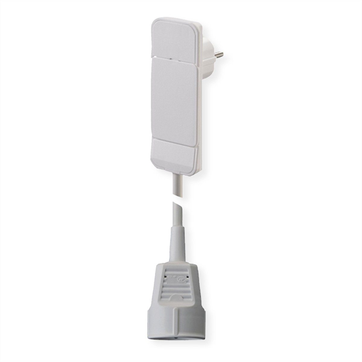 Bachmann SmartPlug Flachstecker 1x Schutzkontakt weiß Stromadapter Schutzkontakt, CEE 7/7, Typ-E/F zu Schutzkontakt, CEE 7/3, Typ-F, 150.0 cm, 1.5m