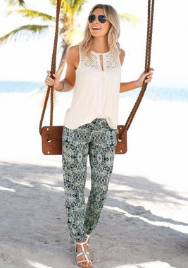 LASCANA Strandhose mit Ethnoprint und Taschen, Sommerhose, Jerseyhose