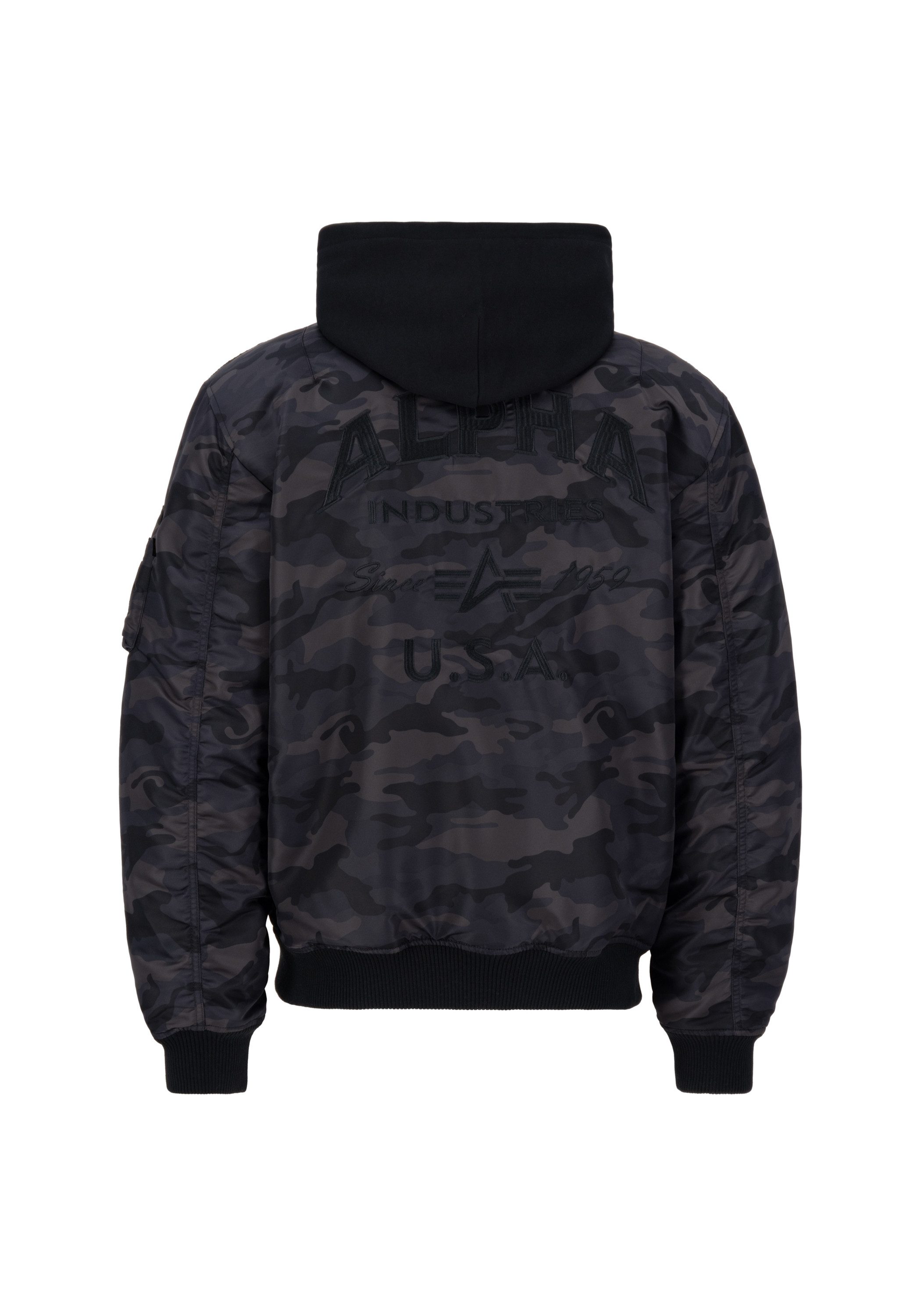 Alpha Industries Bomberjacke MA-1 Zip Hood Back EMB Camo