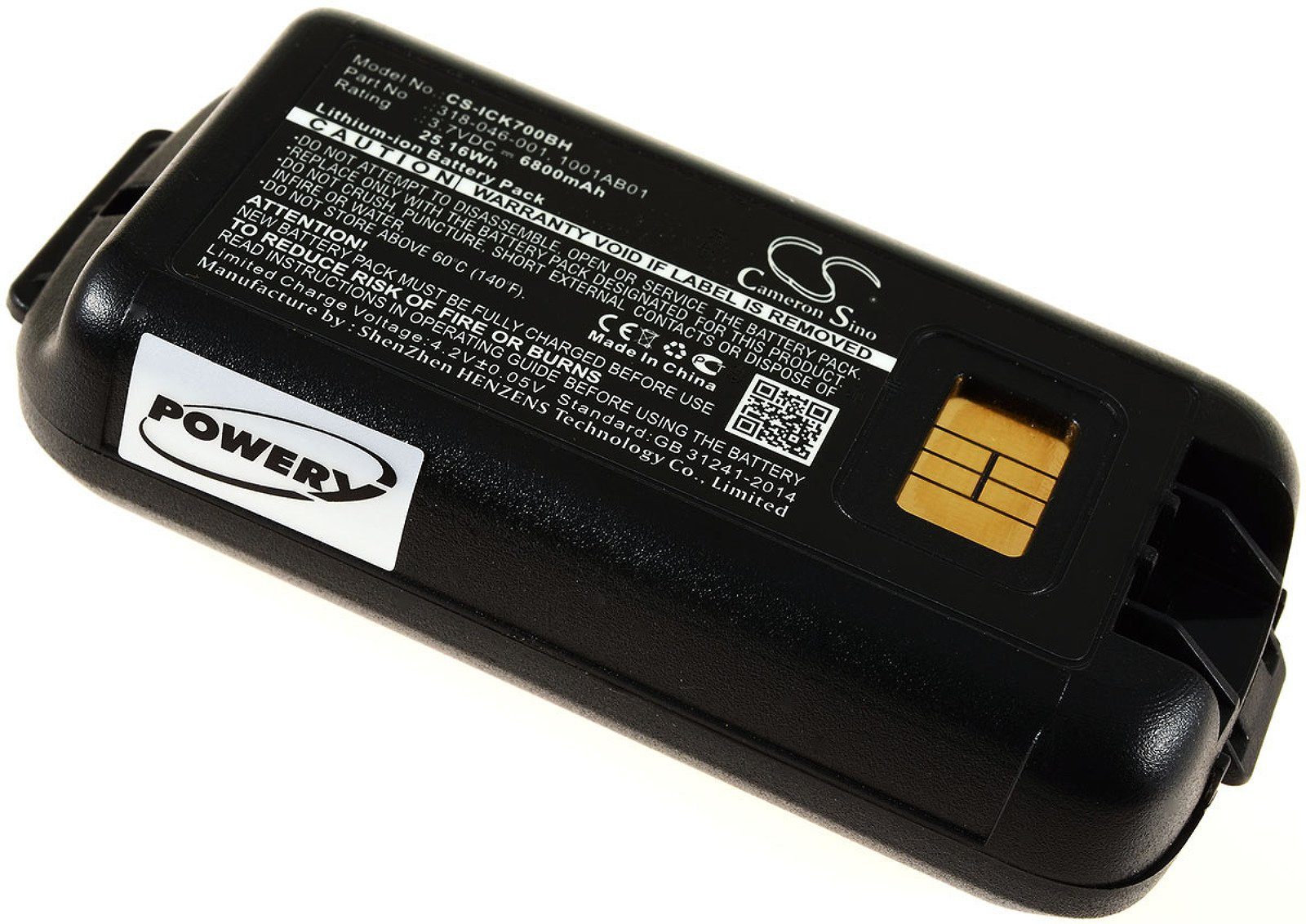 Powery Powerakku für Intermec Typ mAh V) (3.7 318-046-011 Akku 6800