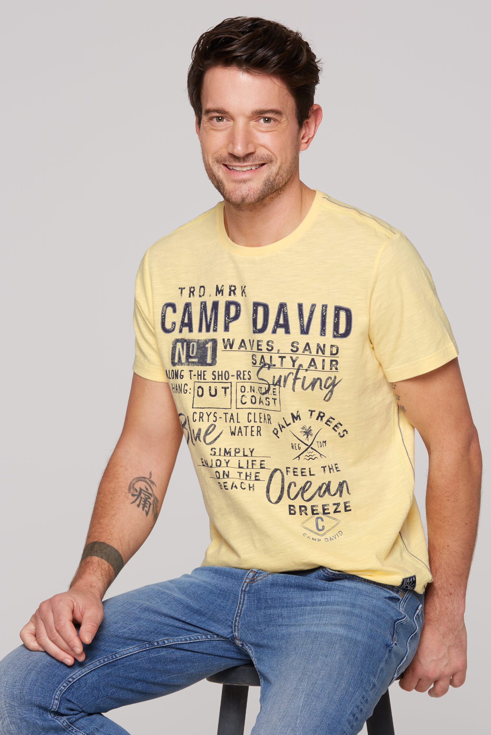 CAMP DAVID Rundhalsshirt aus Baumwolle