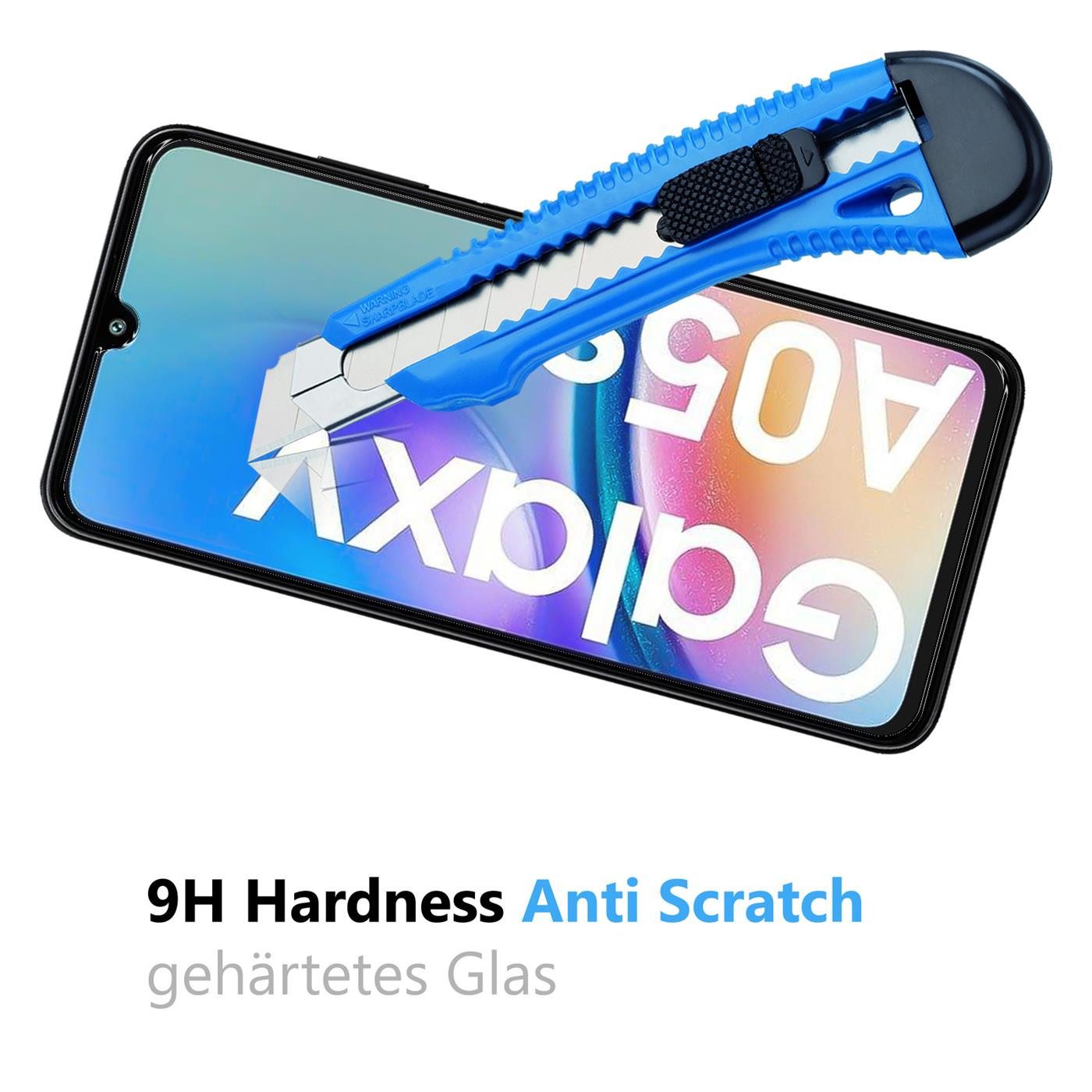 CoolGadget Schutzfolie Panzerfolie für Samsung Galaxy A05s, (9H Härtegrad, 2x Schutzglas, 1xReinigungset), Panzer Schutzfolie 2 Stück für Samsung Galaxy A05s Glas Folie