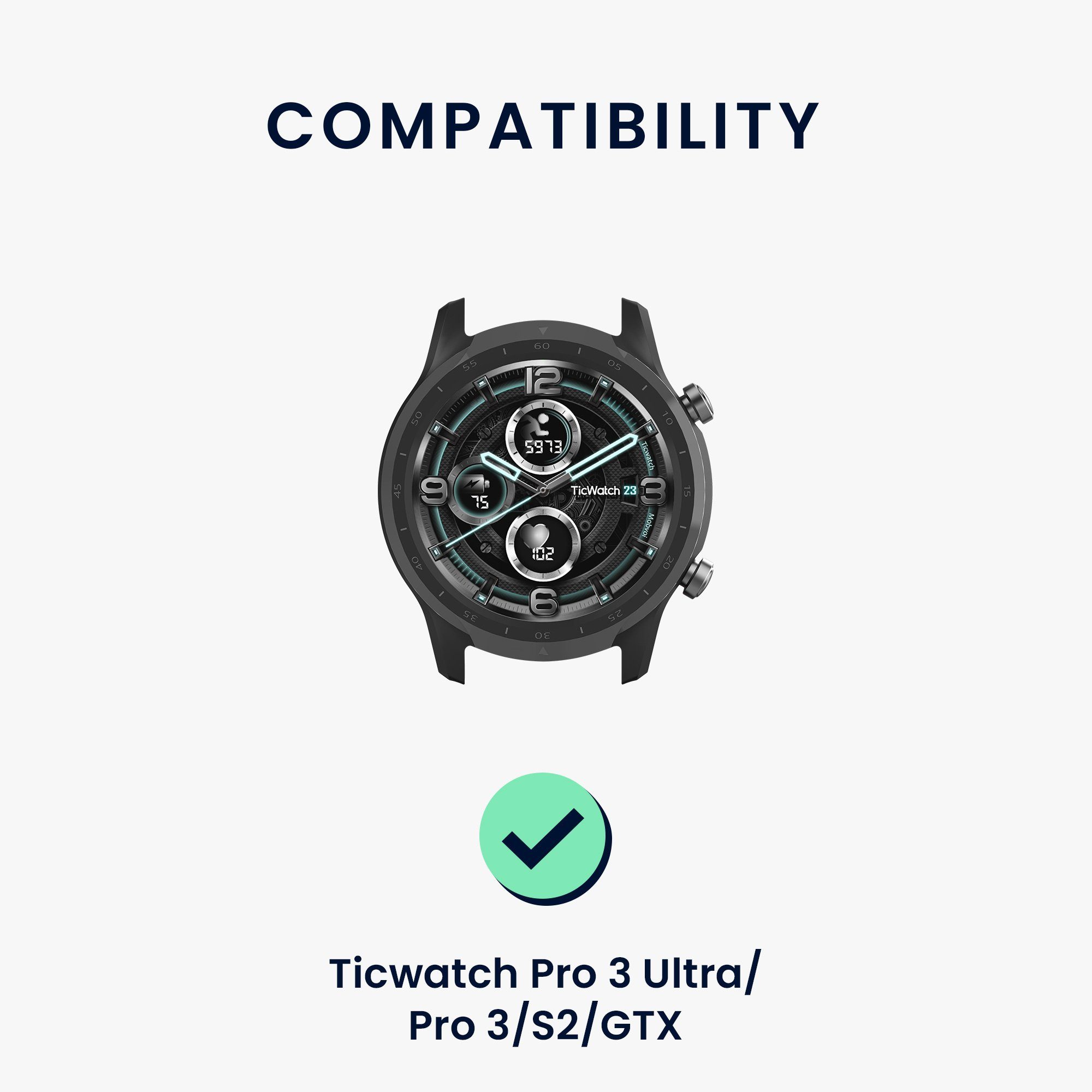 kwmobile Uhrenarmband für Ticwatch Pro 3 Ultra / Pro 3 / S2 / GTX Armband Smartwatch, 1-tlg., Ersatzarmband für Fitnesstracker - Wechselarmband Smartwatch