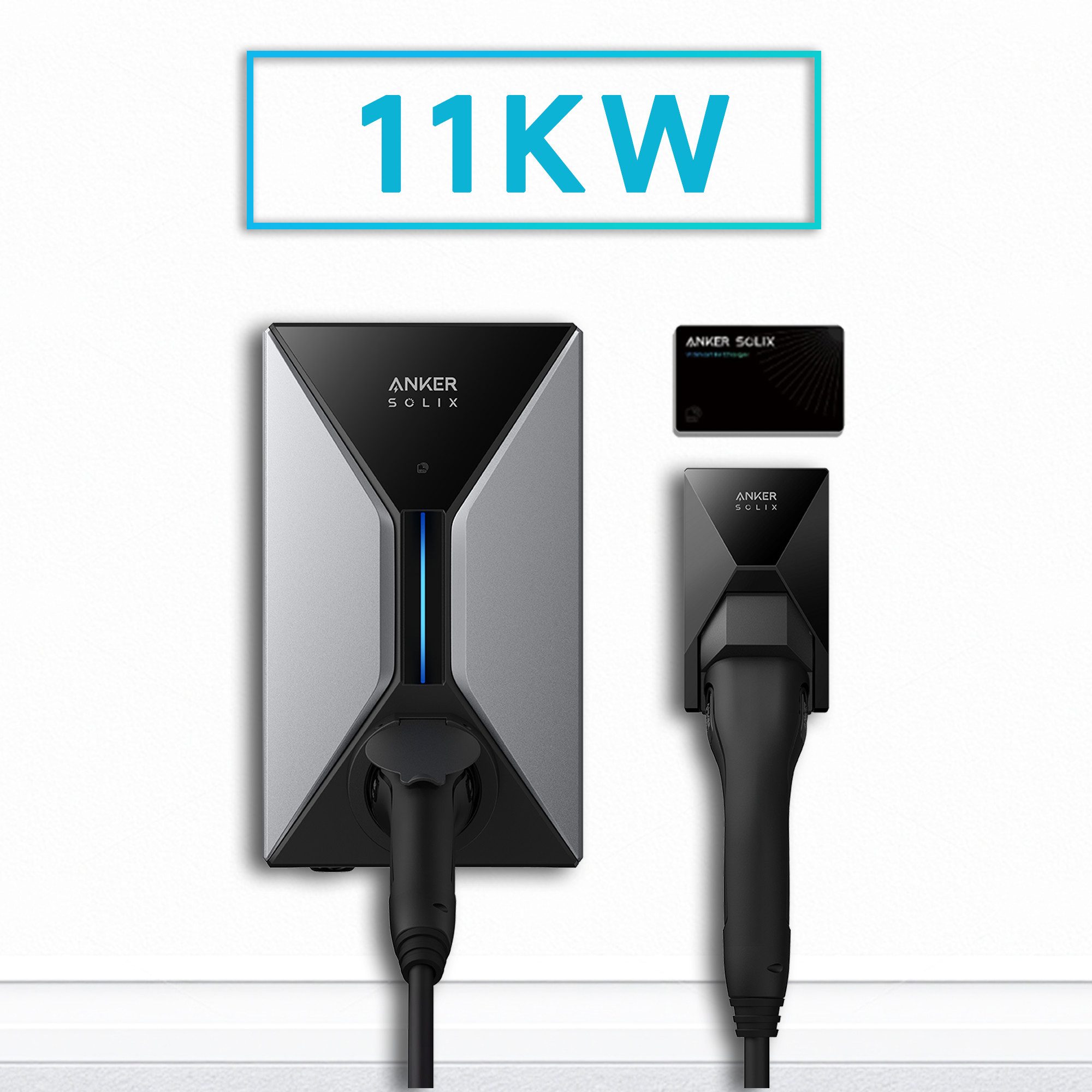 Anker Elektroauto-Ladestation Anker SOLIX V1 Smartes Ladegerät für E-Autos - 7.4kW/11kW/22kW, mit 1x RFID-Karte, Socket Version