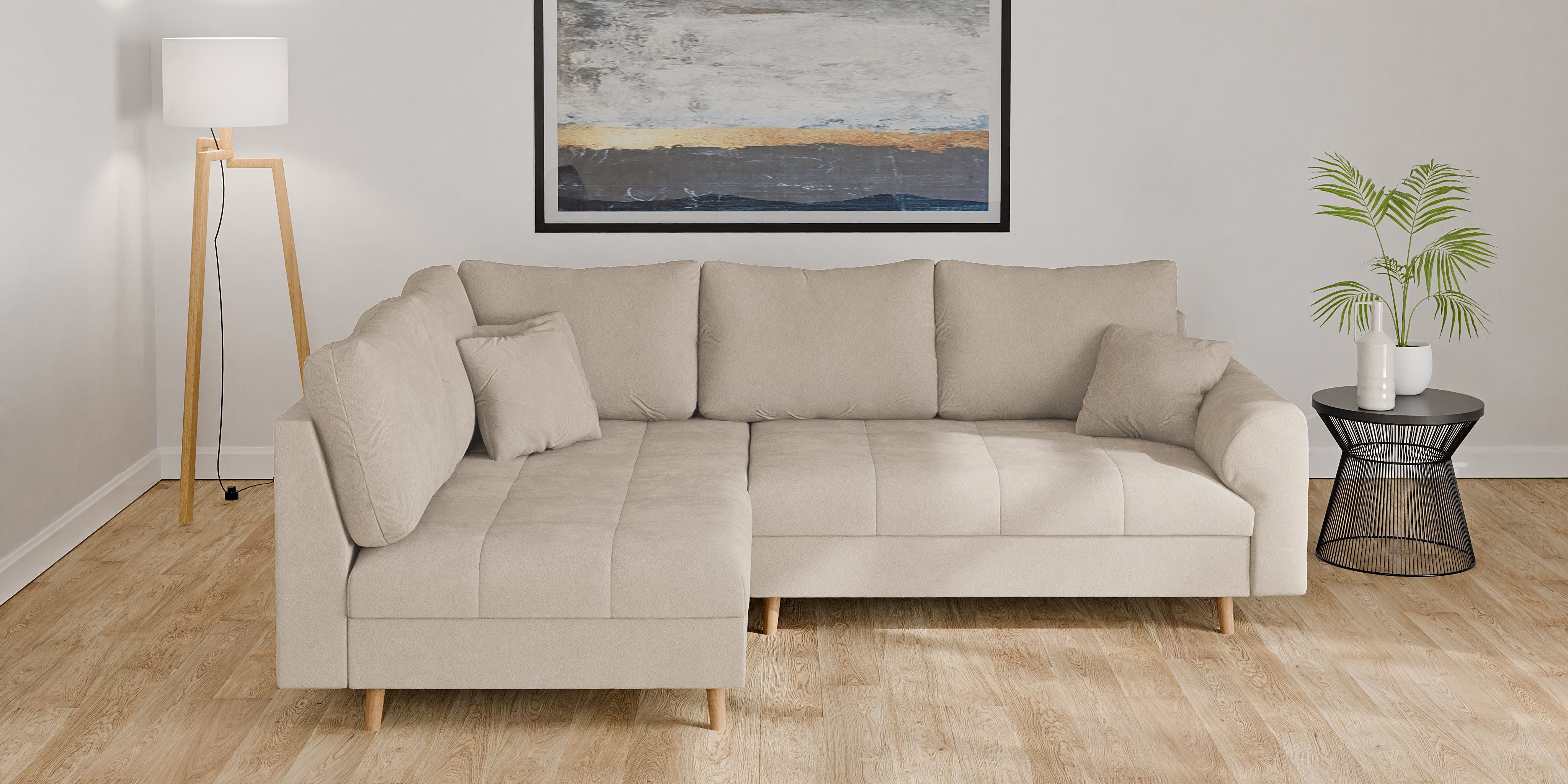 Home affaire Ecksofa CHARRE L-Form mit Ottomane, Maße B/T/H: 231/161/81 cm, günstig online kaufen