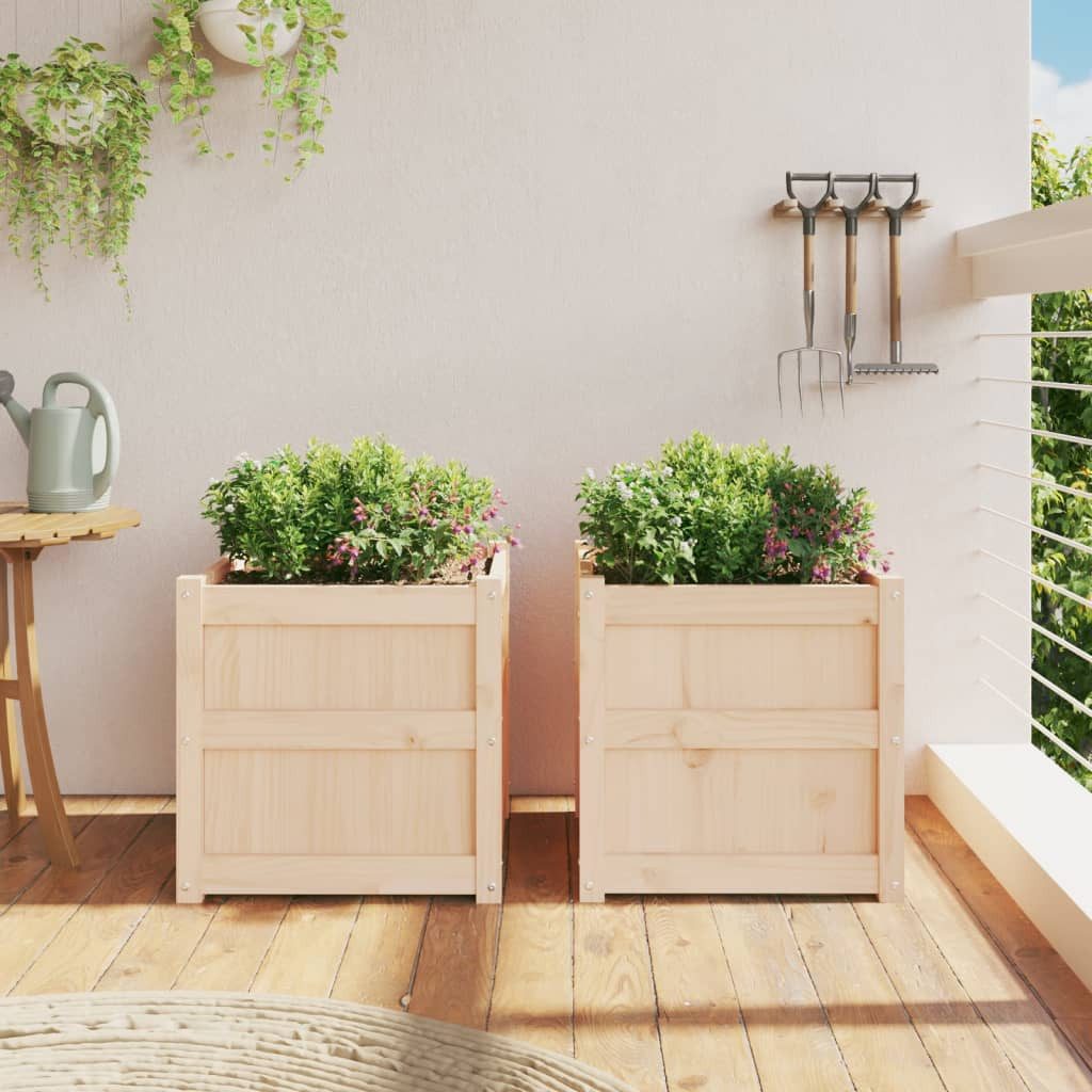 vidaXL Blumentopf Pflanzkübel 2 Stk. Massivholz günstig online kaufen