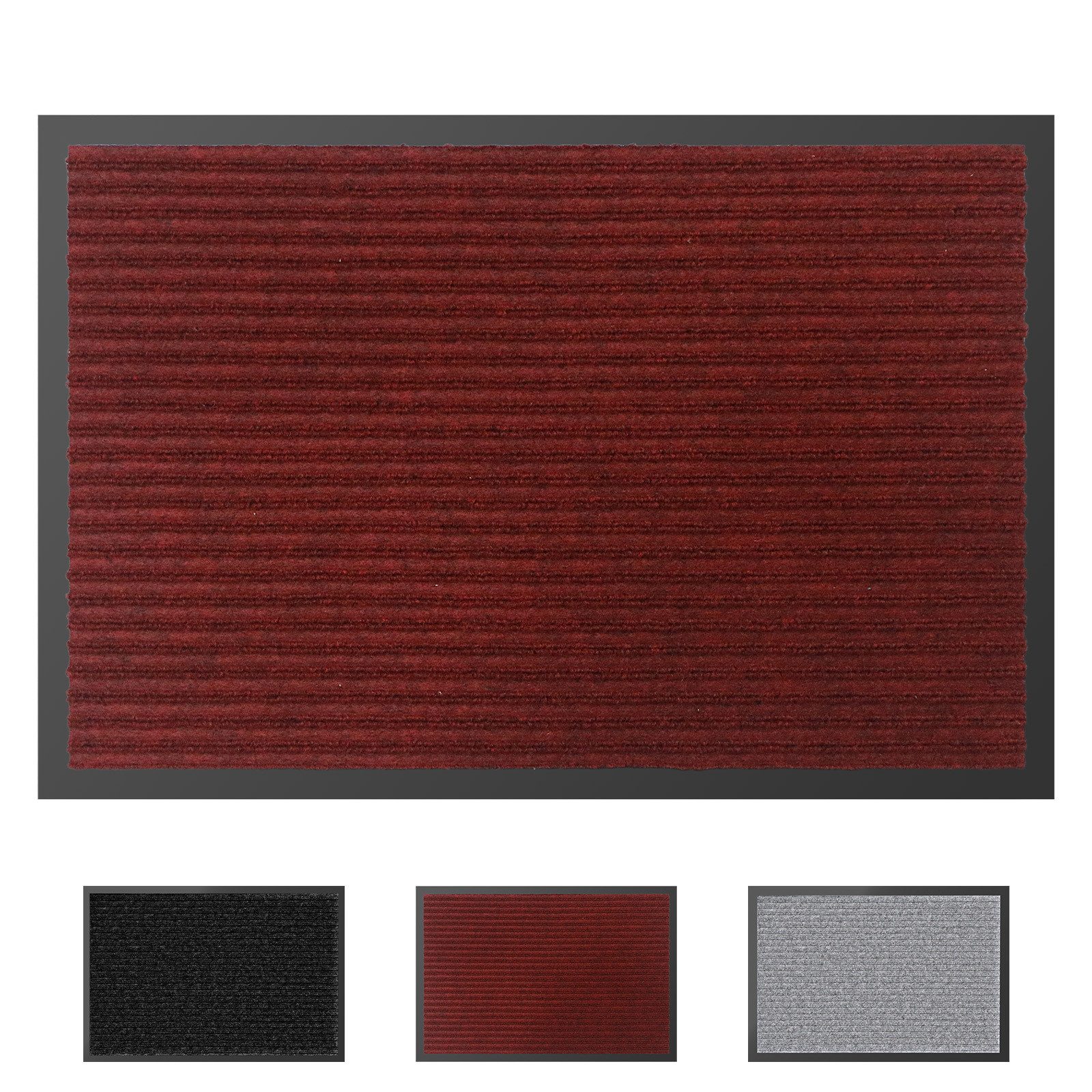 SunJas Fußmatte rutschfeste Fußmatte für Innen und Außen,3 Größen & 3 Farben, Rechteckig, Höhe: 6 mm, Fußmatte Eingang, rutschfeste Fußmatte, Innen Außentürmatte