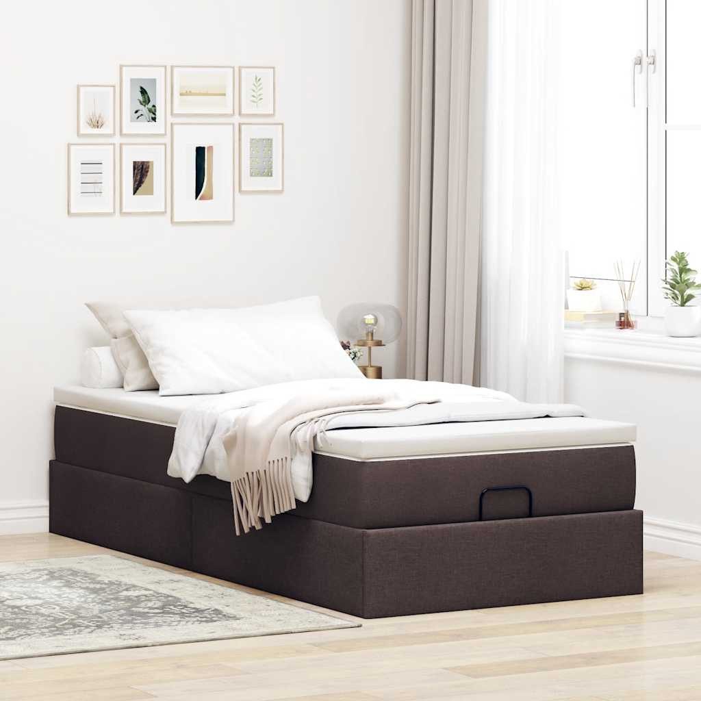 vidaXL Bett Ottoman-Bett mit Matratze Dunkelbraun günstig online kaufen