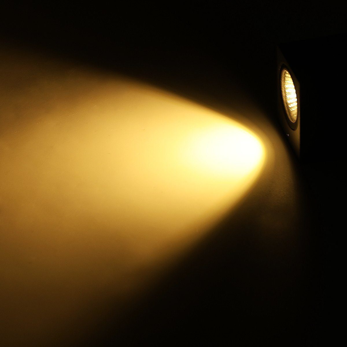 Wandlampe iscooter GU10 Schwarz, LED 1x GU10, LED Wandleuchte Warmweiß, Gehweg wechselbar, 6W aussen, Wandlampe Balkon, IP54 Außen-Wandleuchte Glühbirne, Strahler, Wasserdichte, inkl. Schwarz für