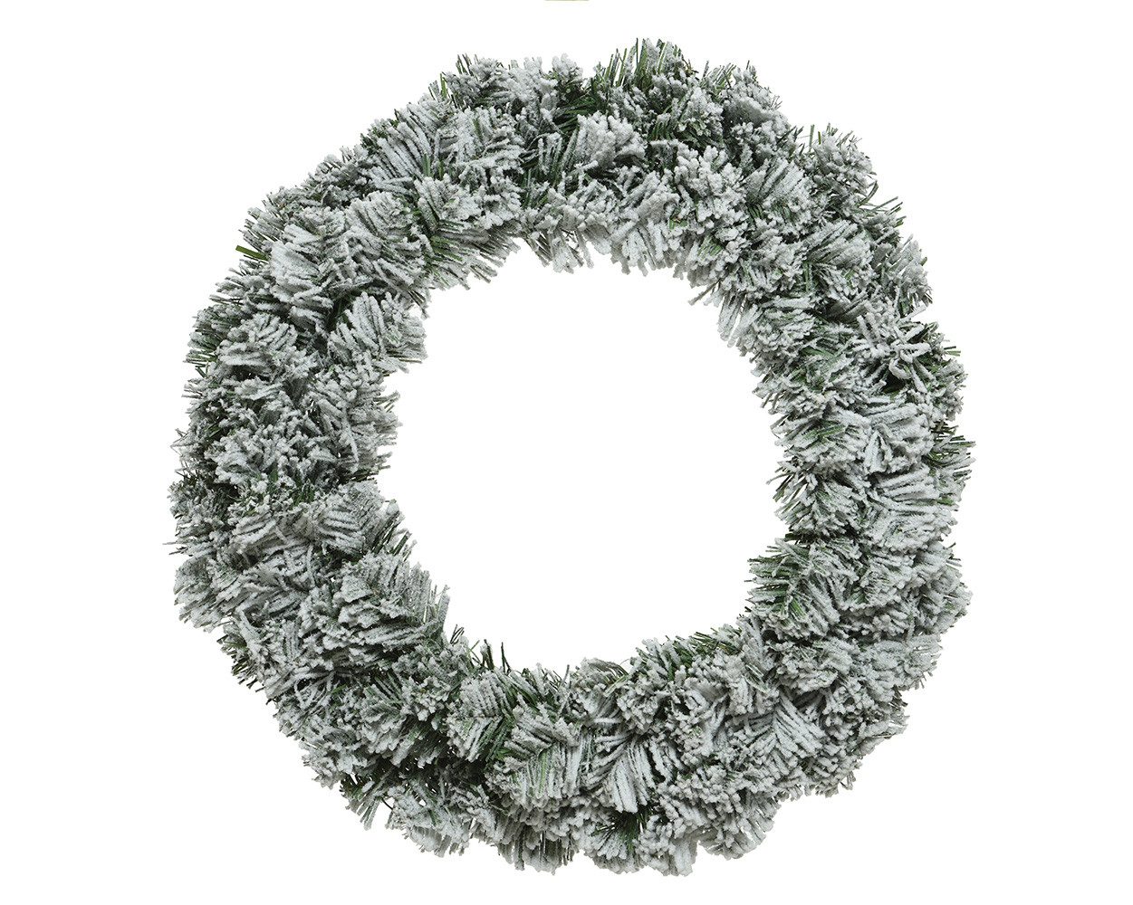Kaemingk Adventskranz, Tannenkranz mit Schnee 35cm künstlich Grün / Weiß