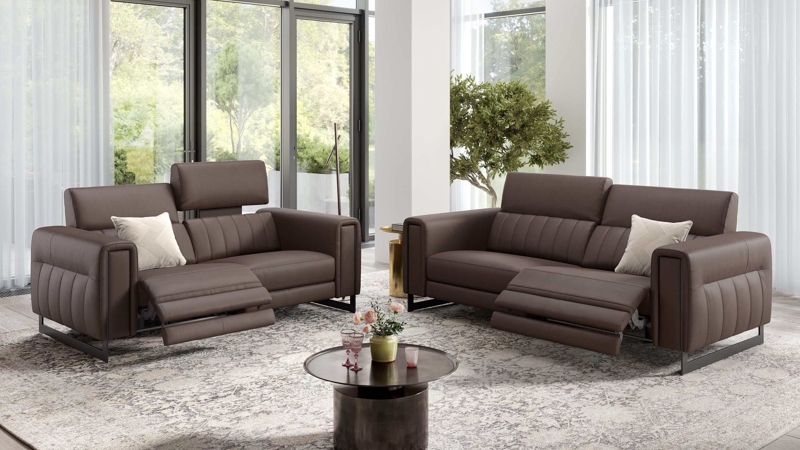 Sofanella 2-Sitzer Leder LESINA, Relaxsofa, Designsofa, Designer Couch, Italienisches Sofa, 2er Sofa