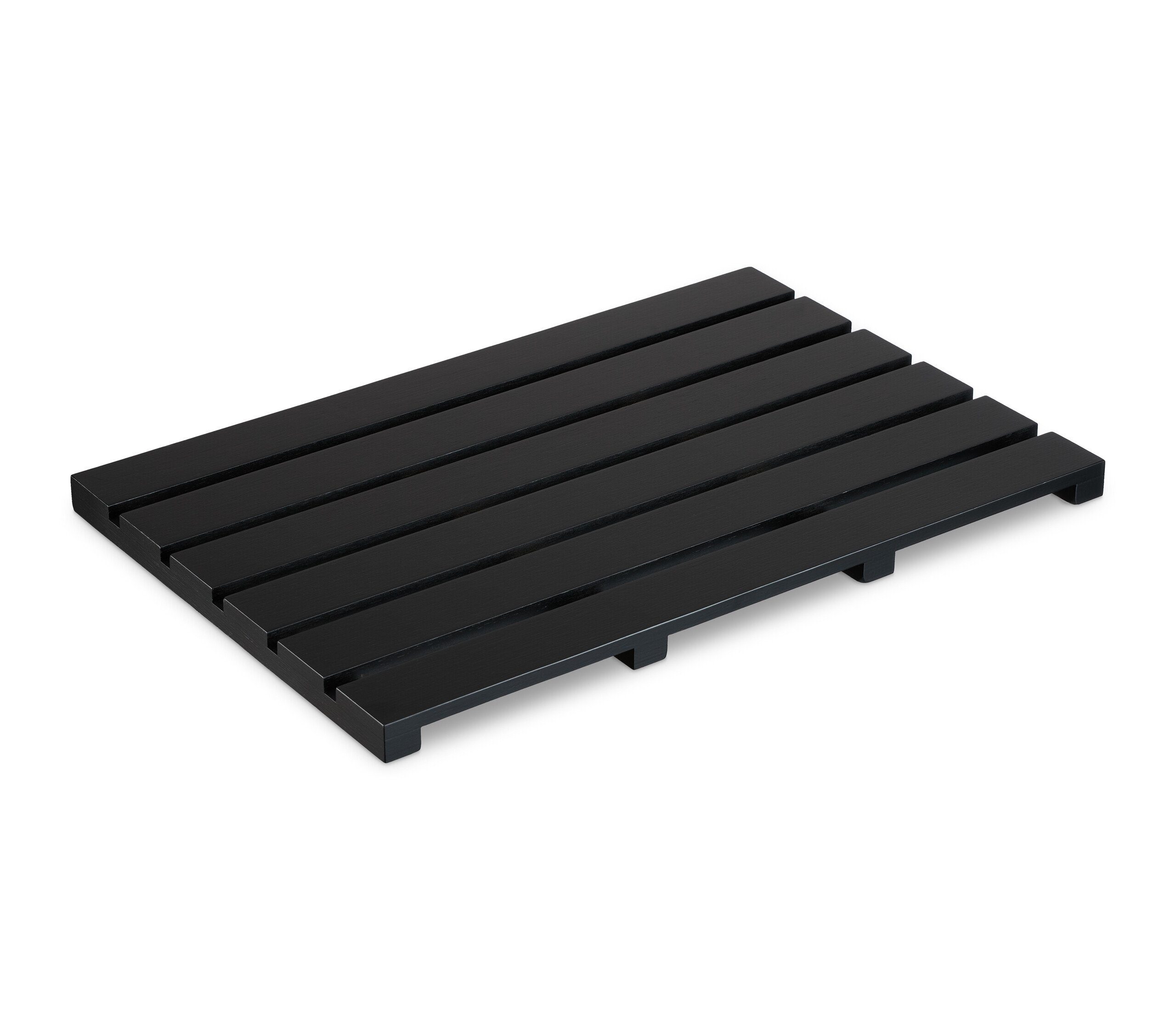 relaxdays Badematte Bambus Badematte schwarz, Höhe günstig online kaufen