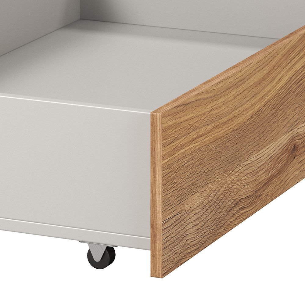 Lomadox Bettschubkasten ISPARTA-83, Eiche Nb., 2er Set, auf Rollen