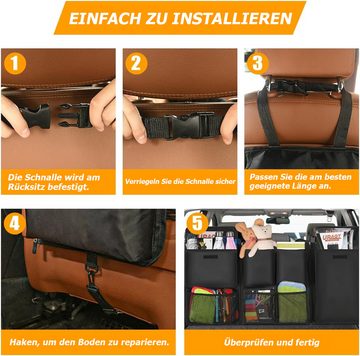 RefinedFlare Auto-Rückenlehnentasche Schwarzer Kofferraum-Organizer mit mehreren Taschen, 100 cm x 45 cm (1-tlg)