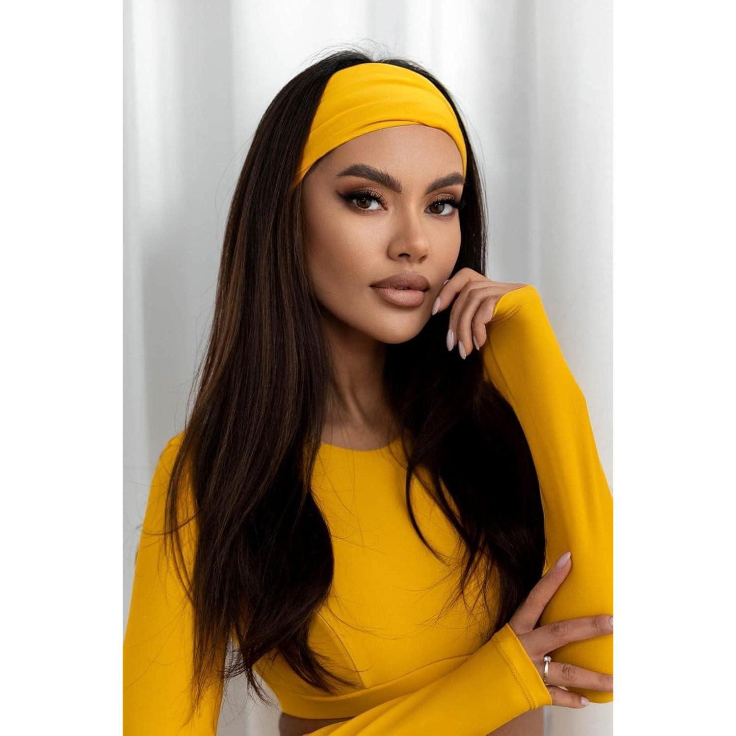 LuxusKollektion Haarband Stirnband Damen Haarband Haarreifen Gelb 1 stück (1er Pack)