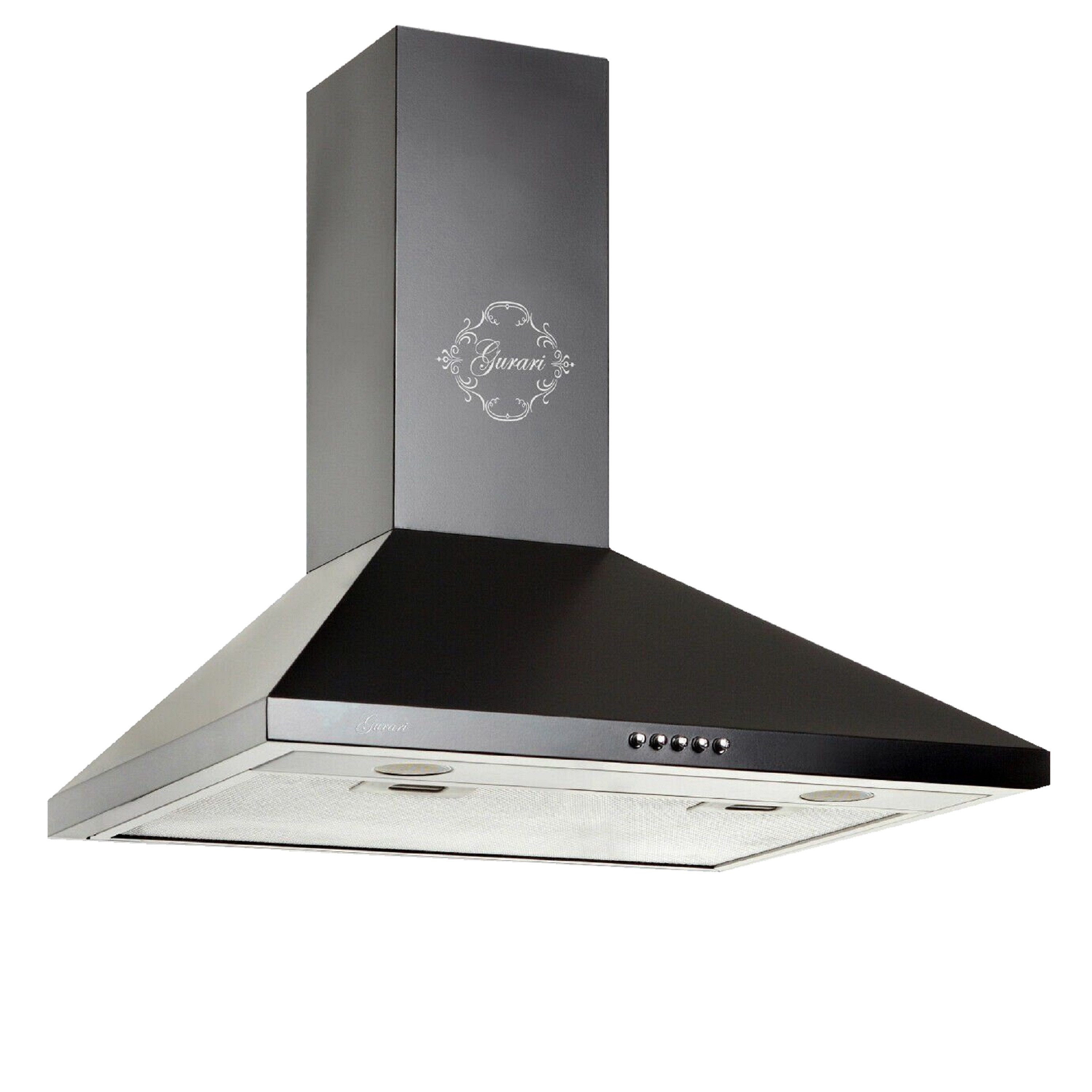 GURARI Wandhaube GCH C 147 BL 60 N, Dunstabzugshaube 60 cm, in Schwarz, 1000m³/h GCH C 147 BL 60 N, Dunstabzugshaube 60 cm, in Schwarz, 1000m³/h