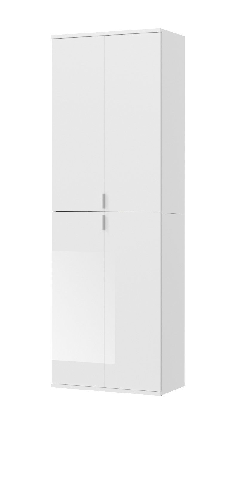 xonox.home Schuhschrank ProjektX (Schuhschrank und Garderobe in weiß Hochglanz, 61x193 cm) mit variabler Inneneinteilung