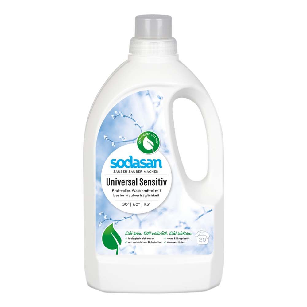 Sodasan Universal Waschmittel flüssig - Sensitive 1,5L Vollwaschmittel