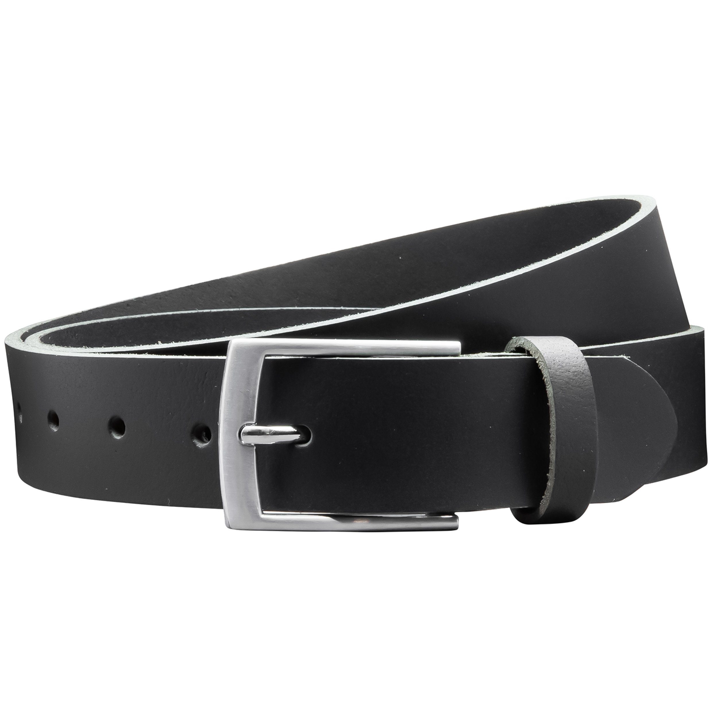 COLOGNEBELT Ledergürtel OM421-VL-Schwarz MADE IN GERMANY, Schwarz, Kürzbar, 100 % Echtleder, Unisex