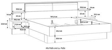 FORTE Bettgestell, mit gepolstertem Kopfteil und Beleuchtung