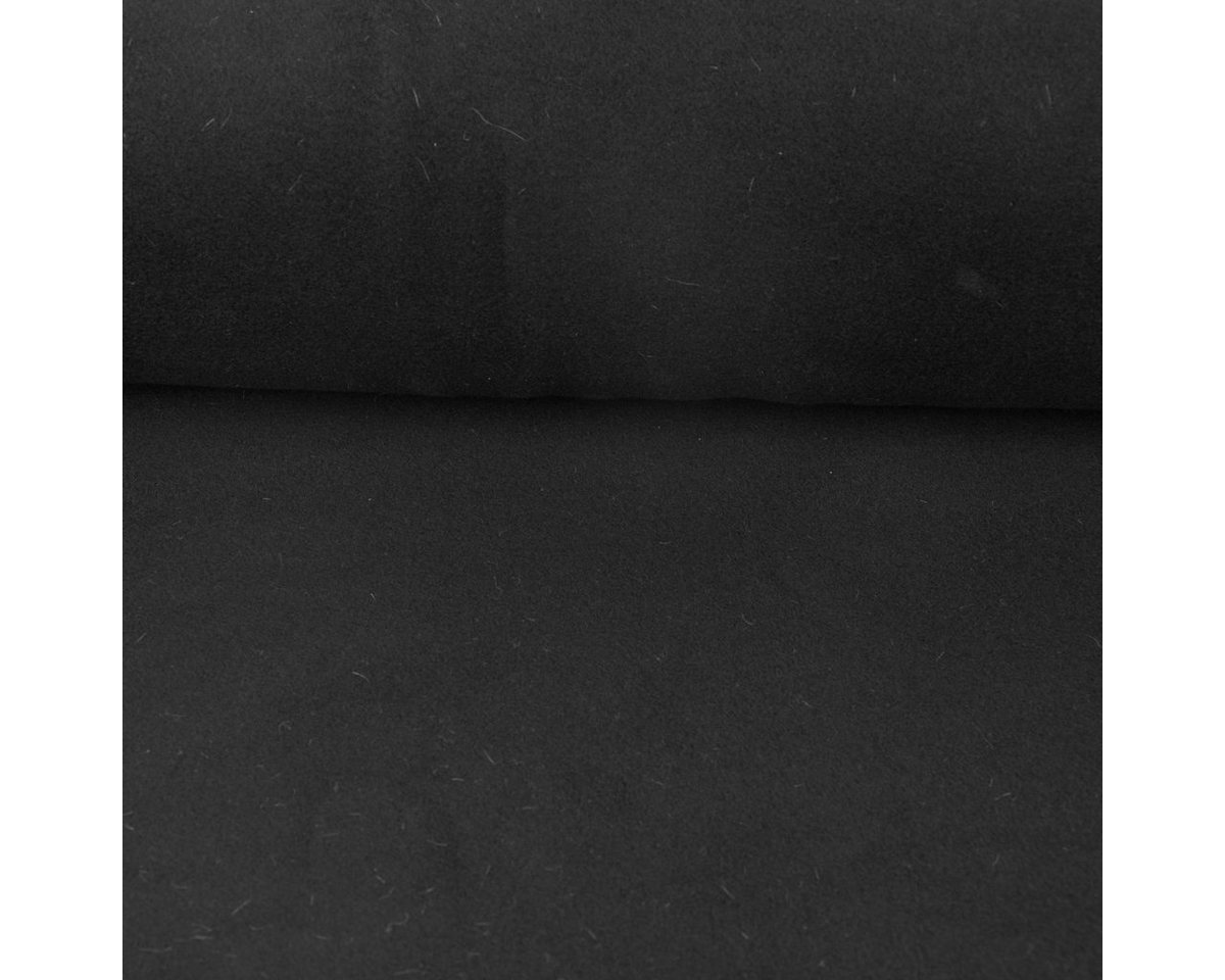 Thumbnail - SCHÖNER LEBEN. Stoff Baumwollfleece Fleece aus Baumwolle einfarbig schwarz 1,45m