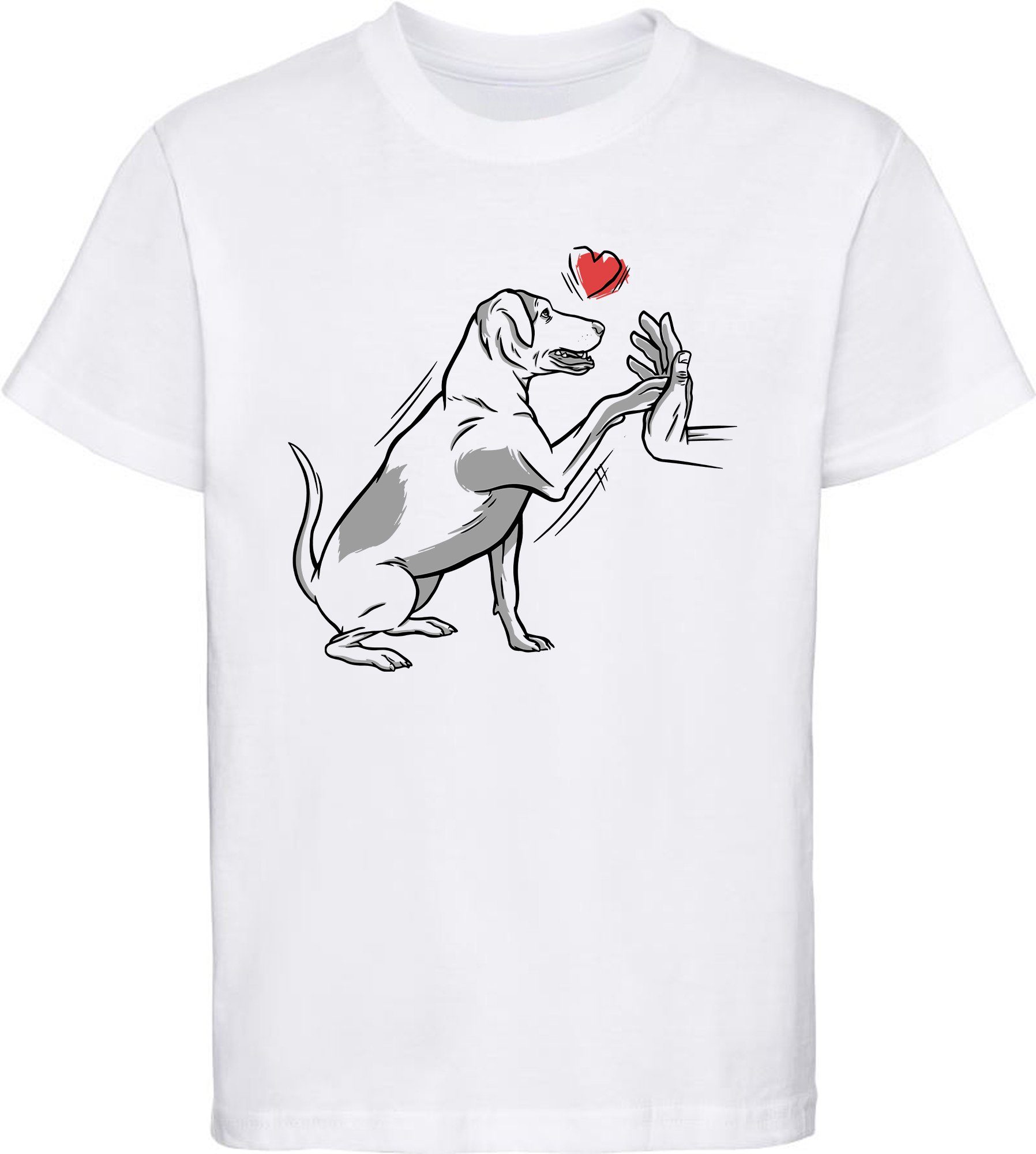 Print-Shirt Kinder Hunde T-Shirt bedruckt - Labrador gibt Pfötchen