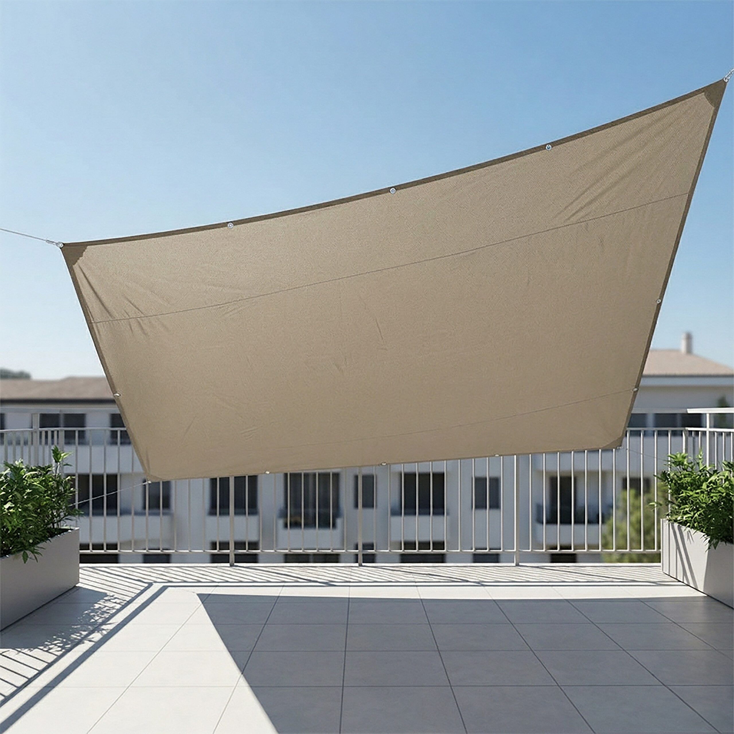 relaxdays Sonnensegel Rechteckiges Sonnensegel beige, 2 x 3 m günstig online kaufen