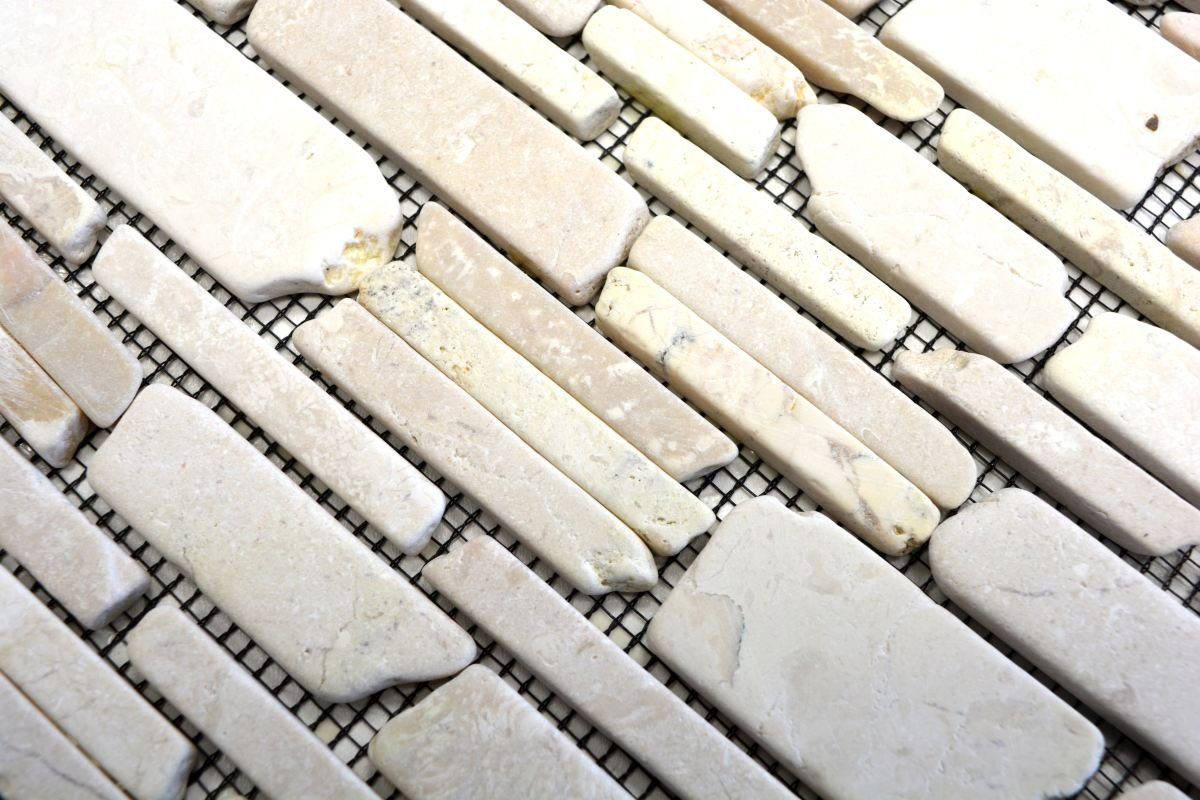 / Bodenfliese 10 Marmormosaik Matten matt hellbeige Mosaikfliesen Mosani